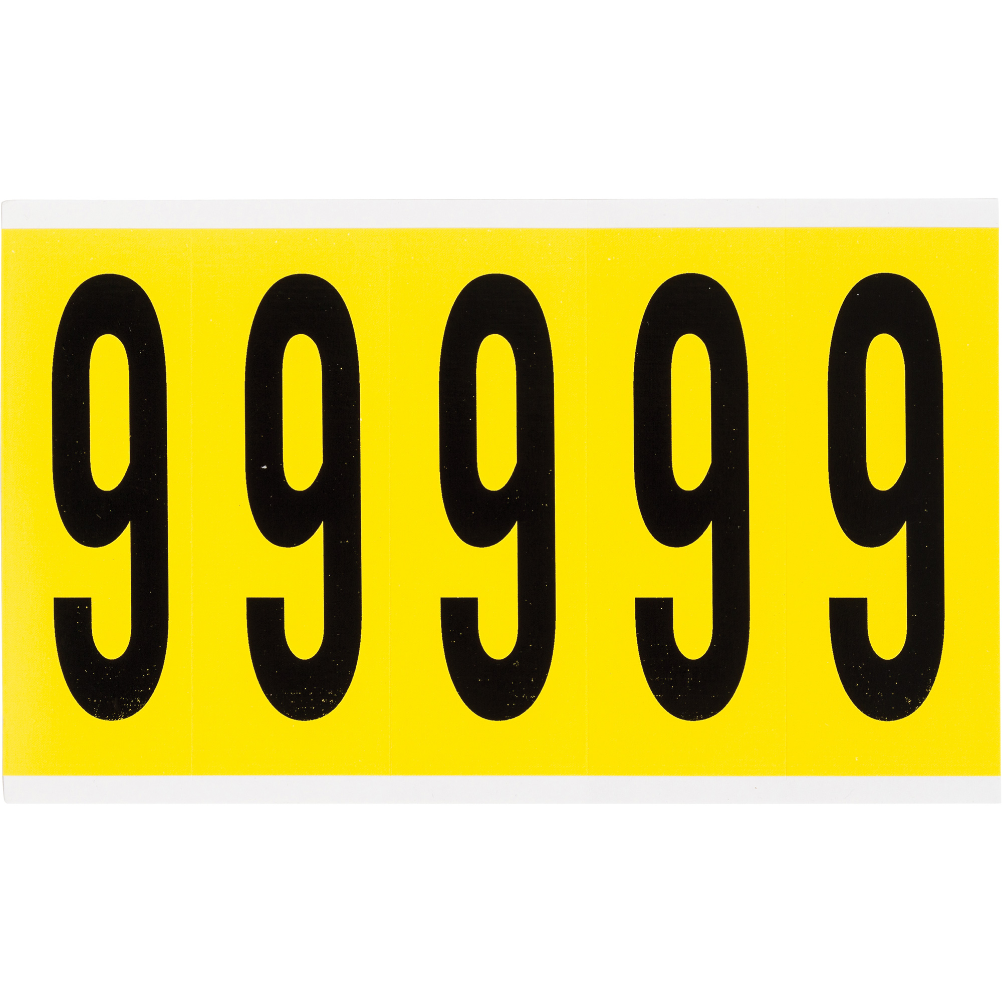 Étiquettes de lettres et chiffres individuels repositionnables, 9, 4" h, Noir sur jaune