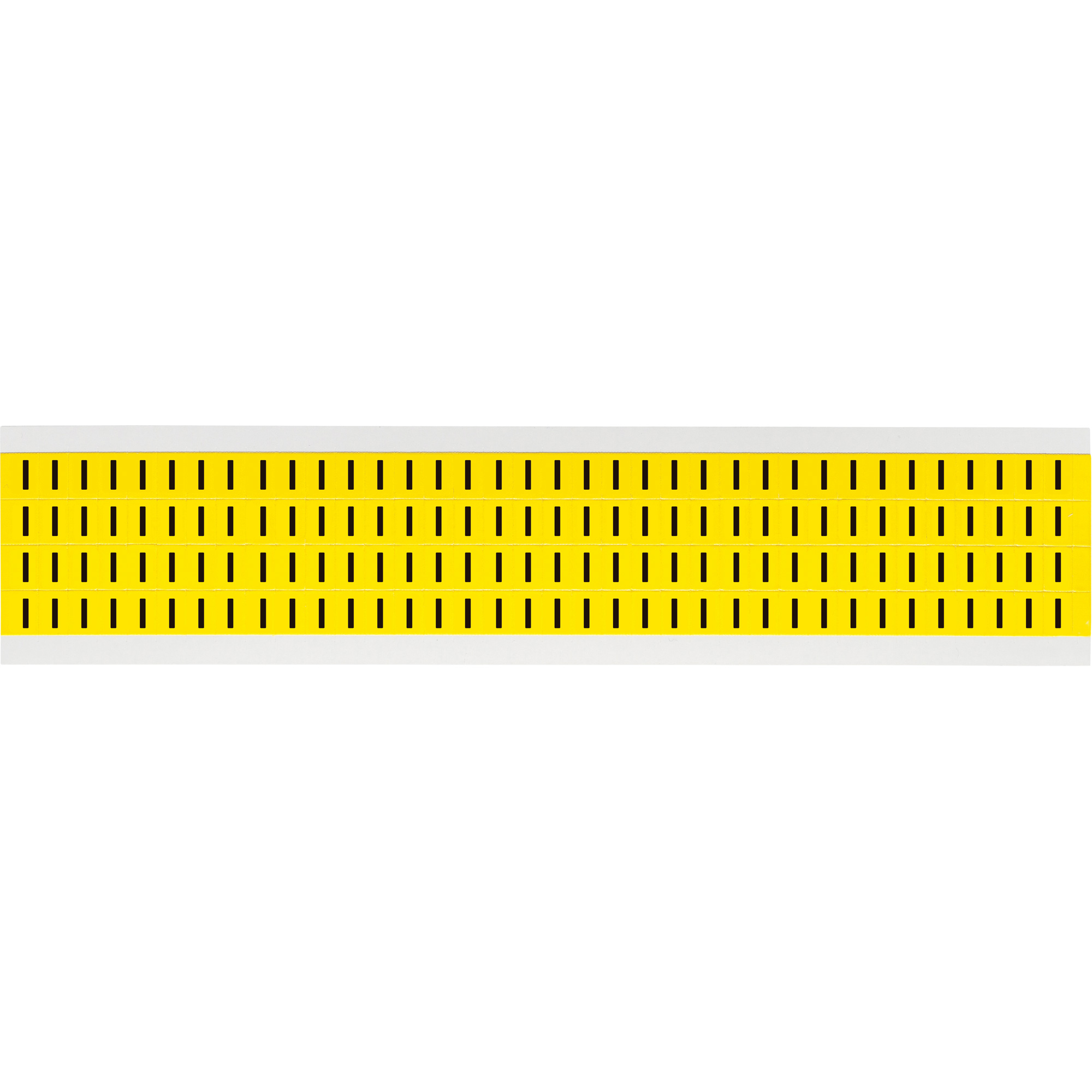 Étiquettes de lettres et chiffres individuels repositionnables, I, 1/4" h, Noir sur jaune