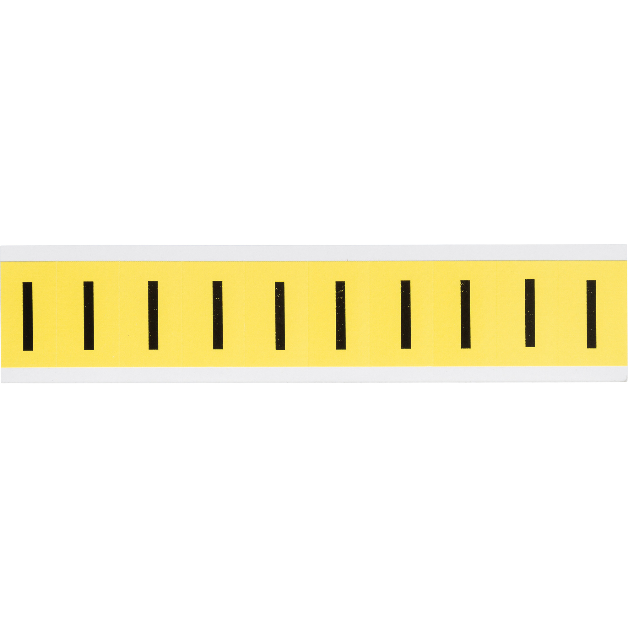 Étiquettes de lettres et chiffres individuels repositionnables, I, 1" h, Noir sur jaune