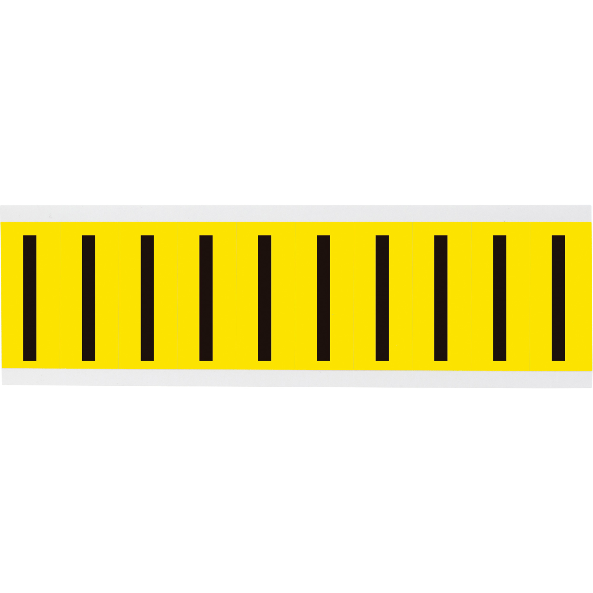 Étiquettes de lettres et chiffres individuels repositionnables, I, 2" h, Noir sur jaune
