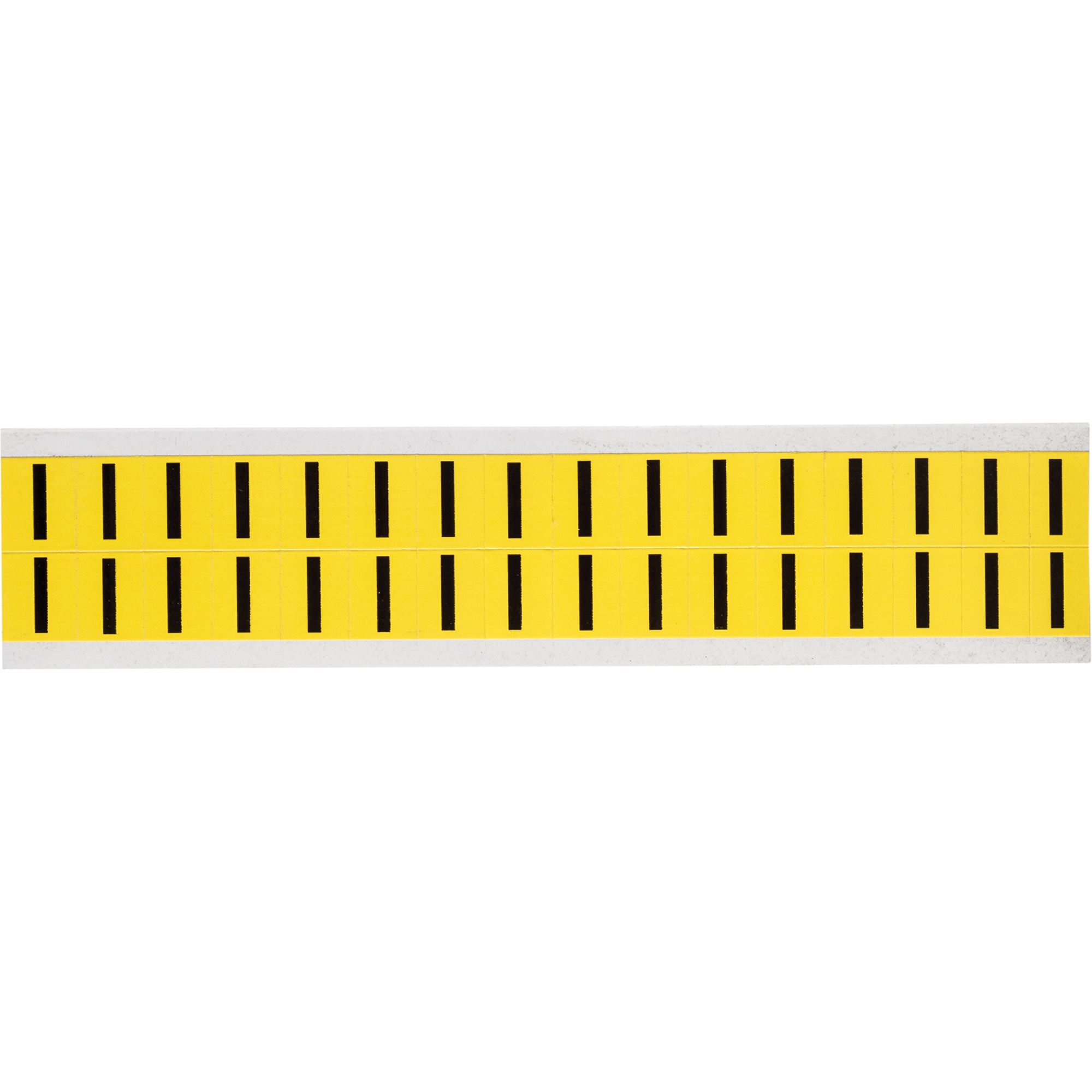 Étiquettes de lettres et chiffres individuels repositionnables, I, 5/8" h, Noir sur jaune