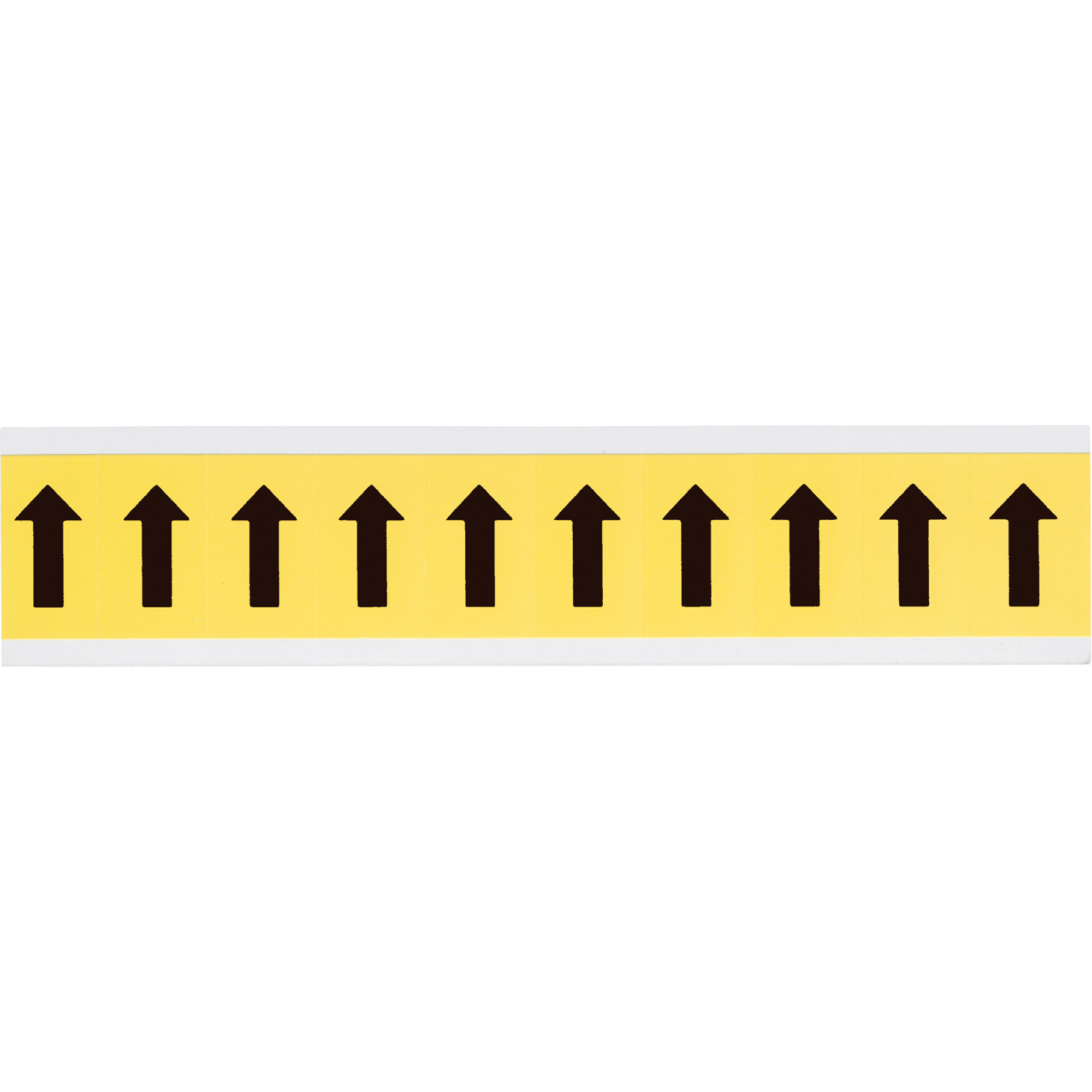 Étiquettes de lettres et chiffres individuels repositionnables, Symbole de flèche, 1" h, Noir sur jaune