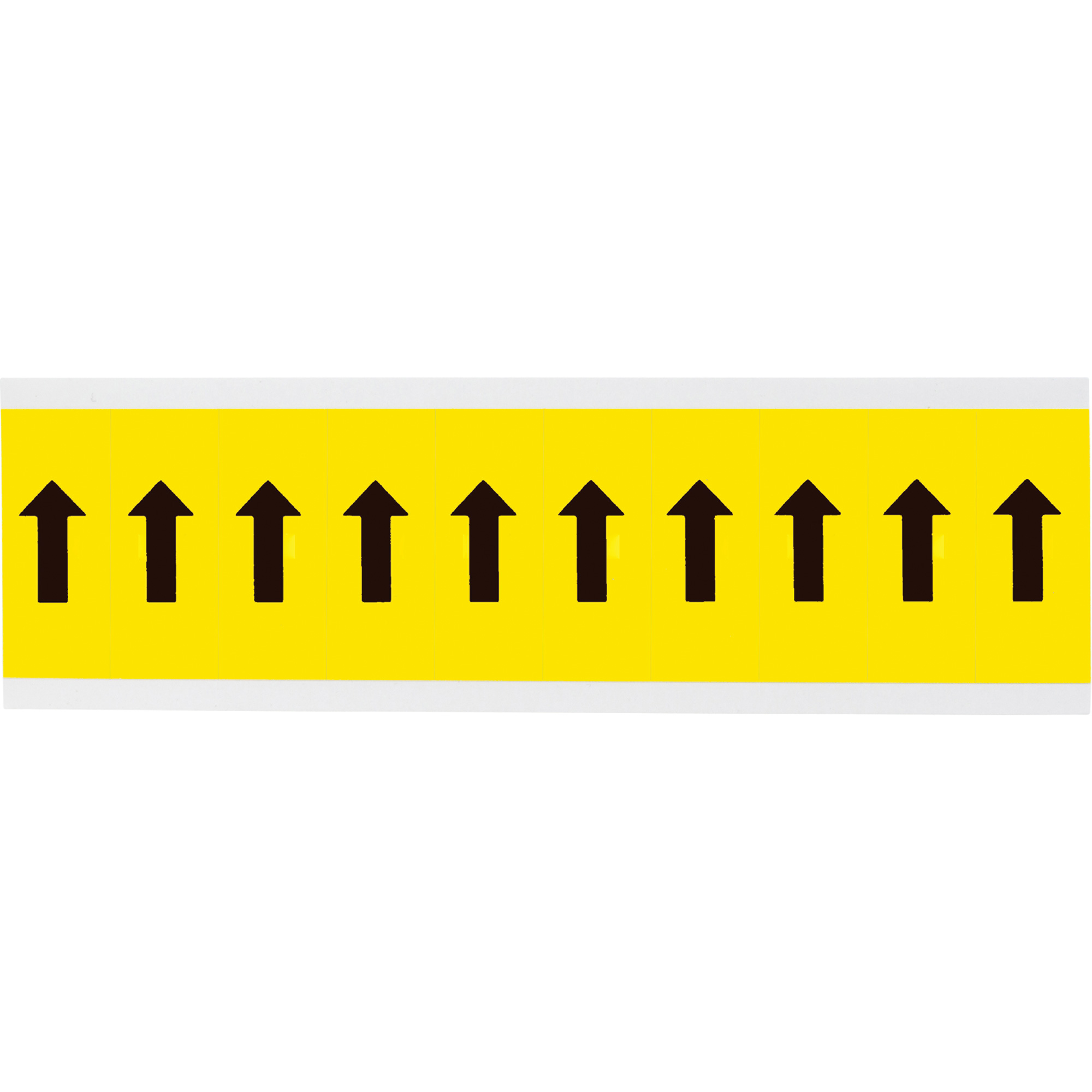Étiquettes de lettres et chiffres individuels repositionnables, Symbole de flèche, 2" h, Noir sur jaune