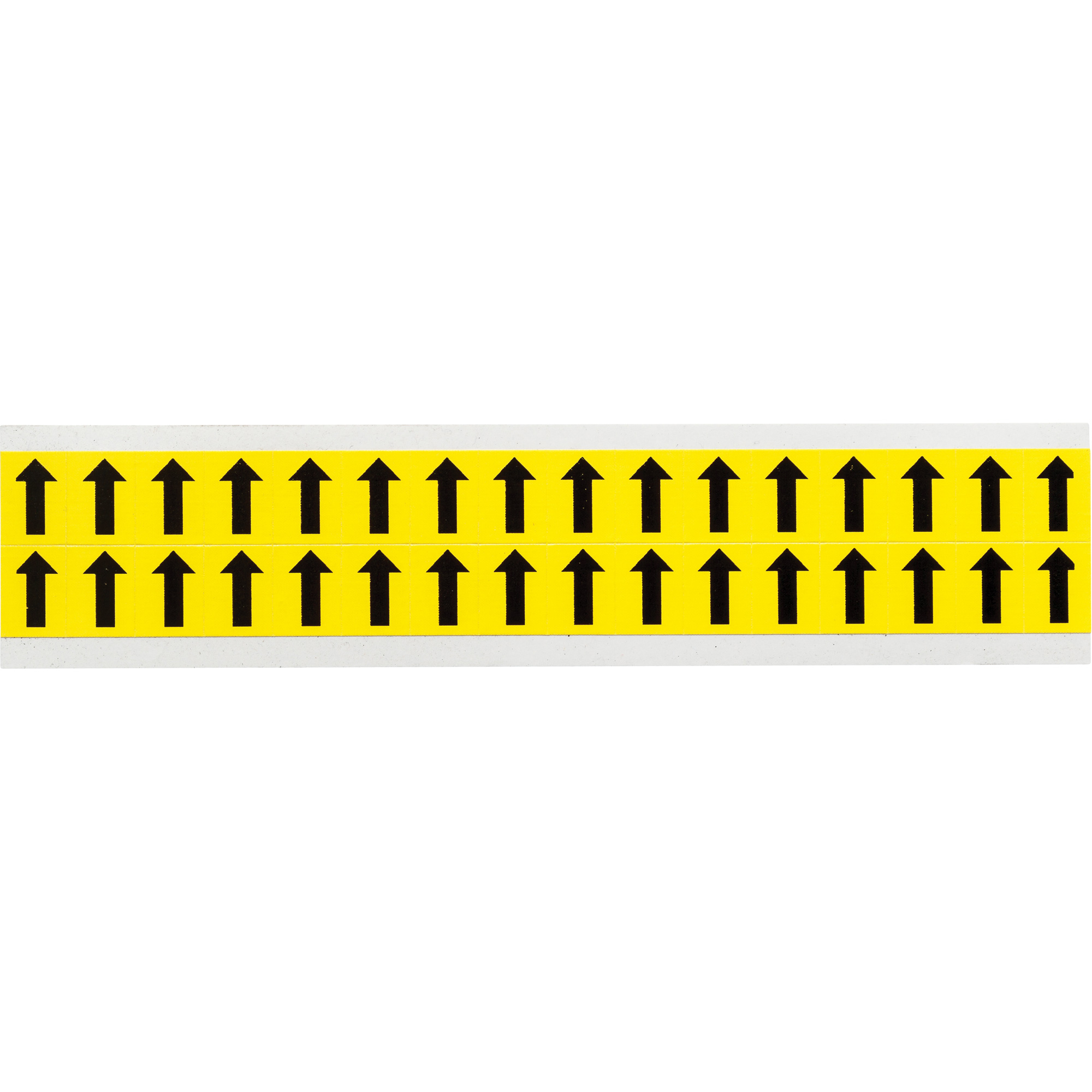Étiquettes de lettres et chiffres individuels repositionnables, Symbole de flèche, 5/8" h, Noir sur jaune