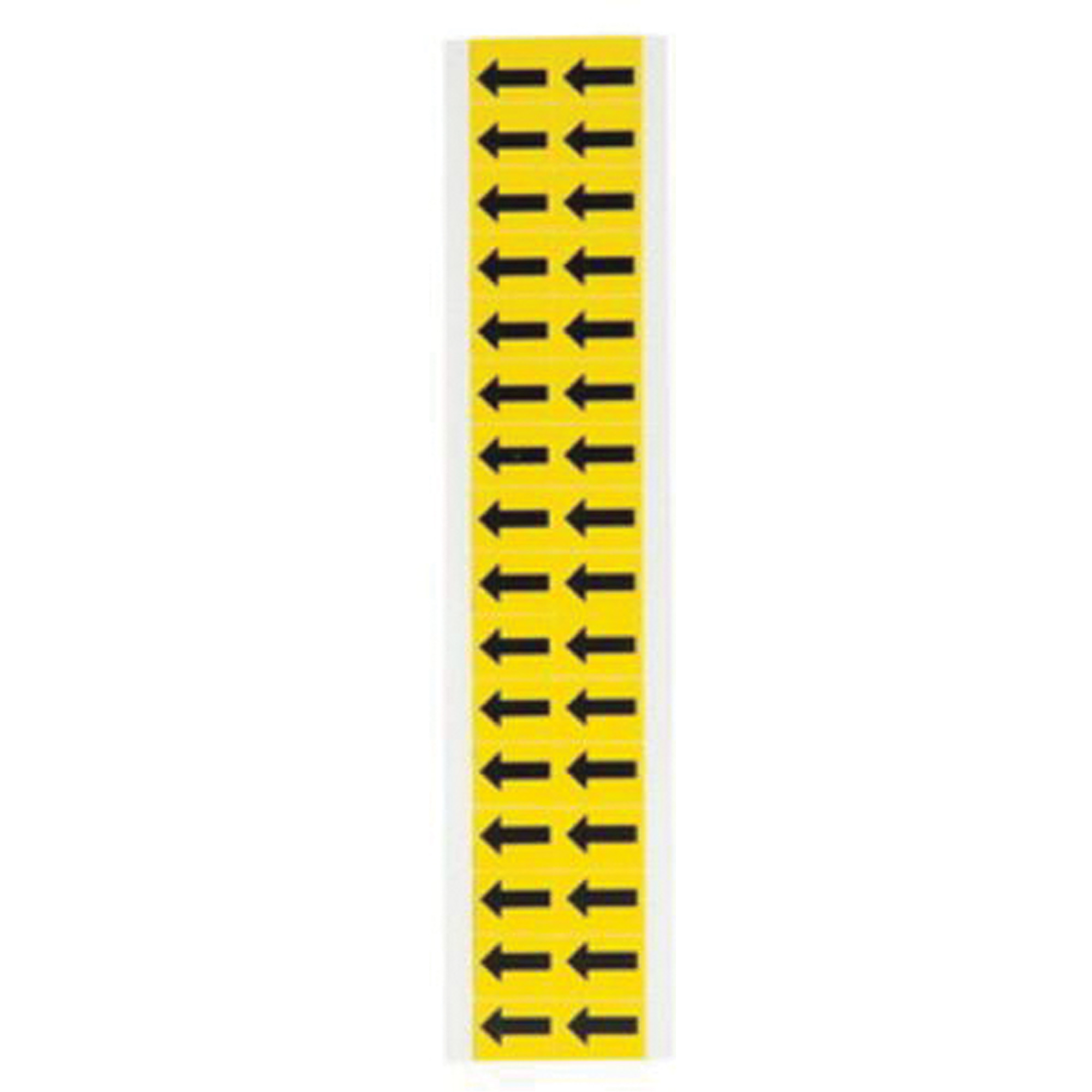 Étiquettes de lettres et chiffres individuels, Symbole de flèche, 5/8" h, Noir sur jaune