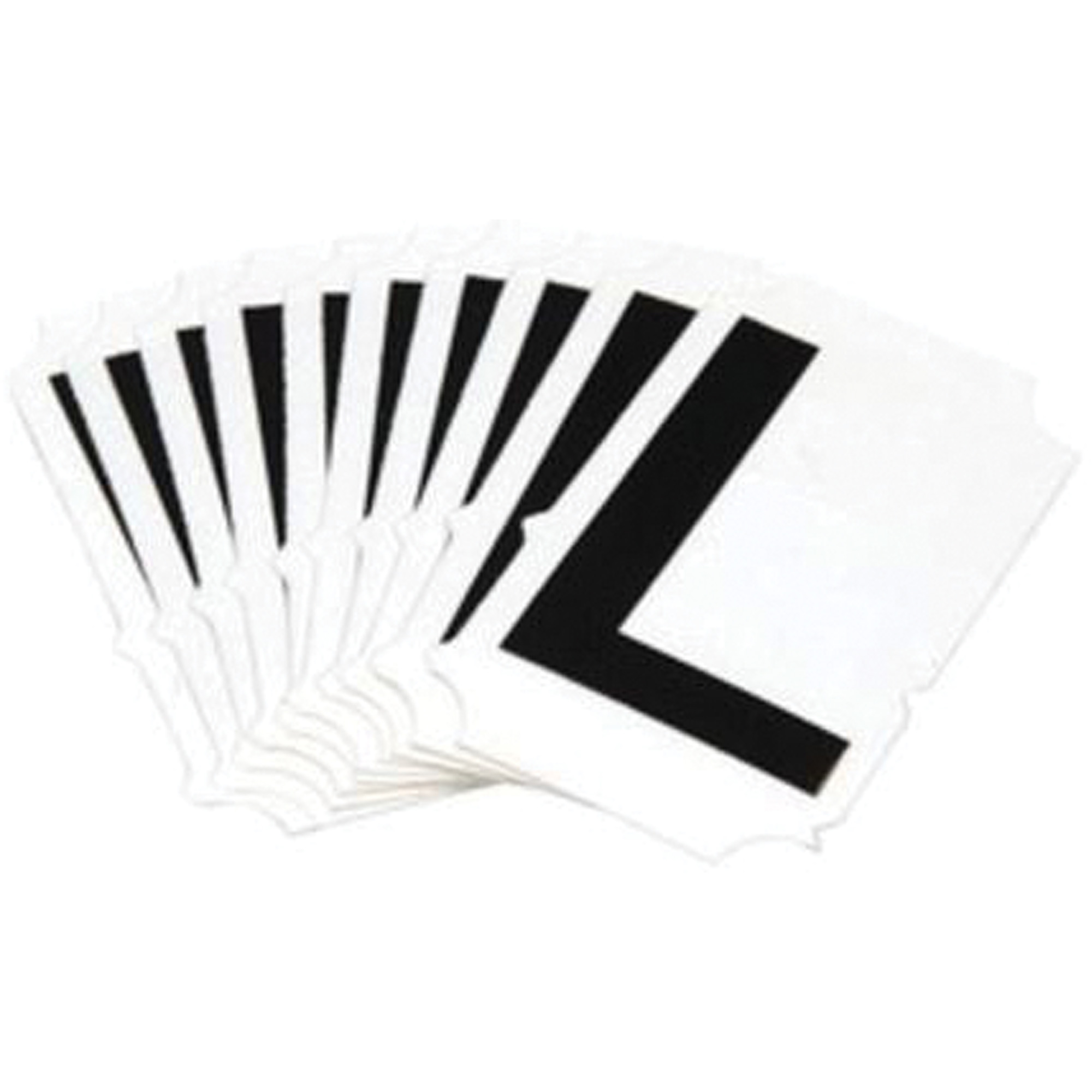 Étiquettes de lettres et chiffres réfléchissants individuels, I, 1" h, Noir sur argent