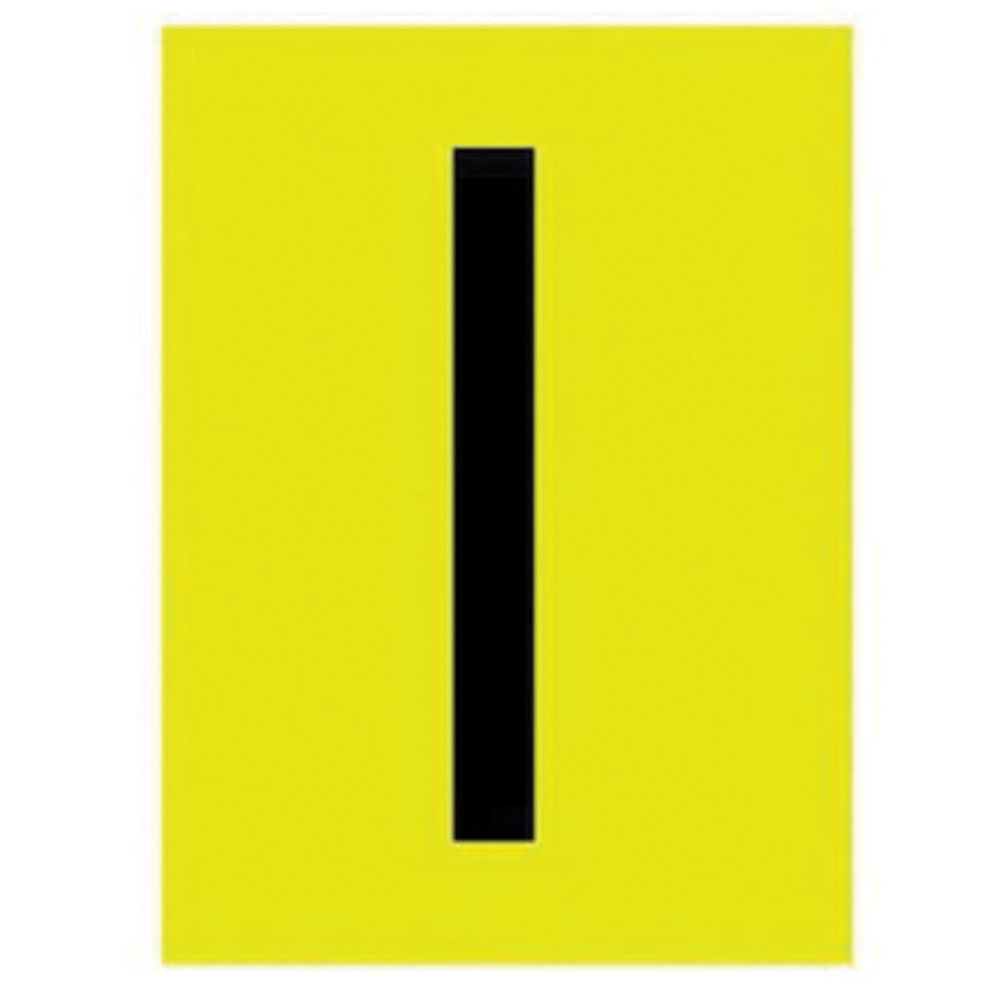 Étiquettes de lettres et chiffres réfléchissants individuels, I, 1" h, Noir sur jaune
