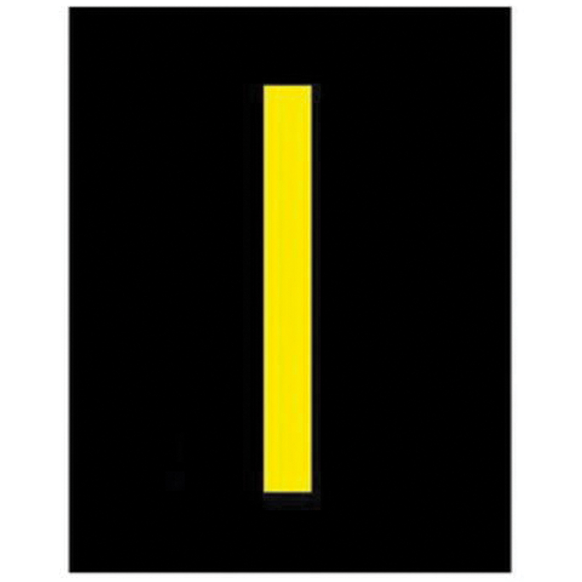Étiquettes de lettres et chiffres réfléchissants individuels, I, 2-1/2" h, Jaune sur noir
