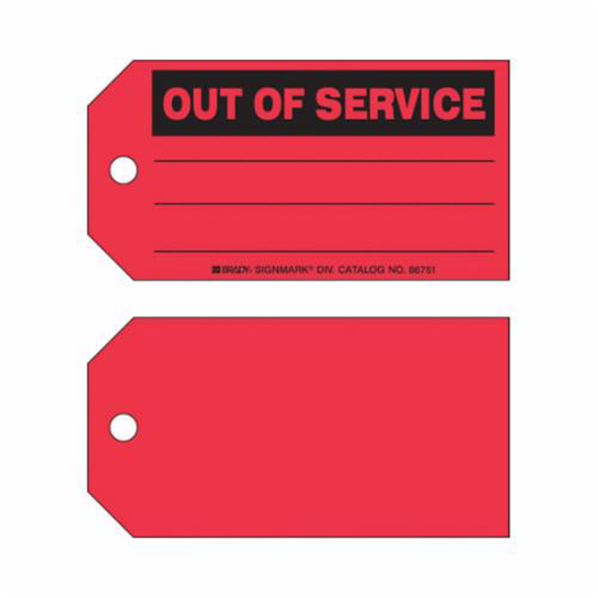 Étiquettes de production «Out Of Service», Papier, 5-3/4" la x 3" h, Anglais