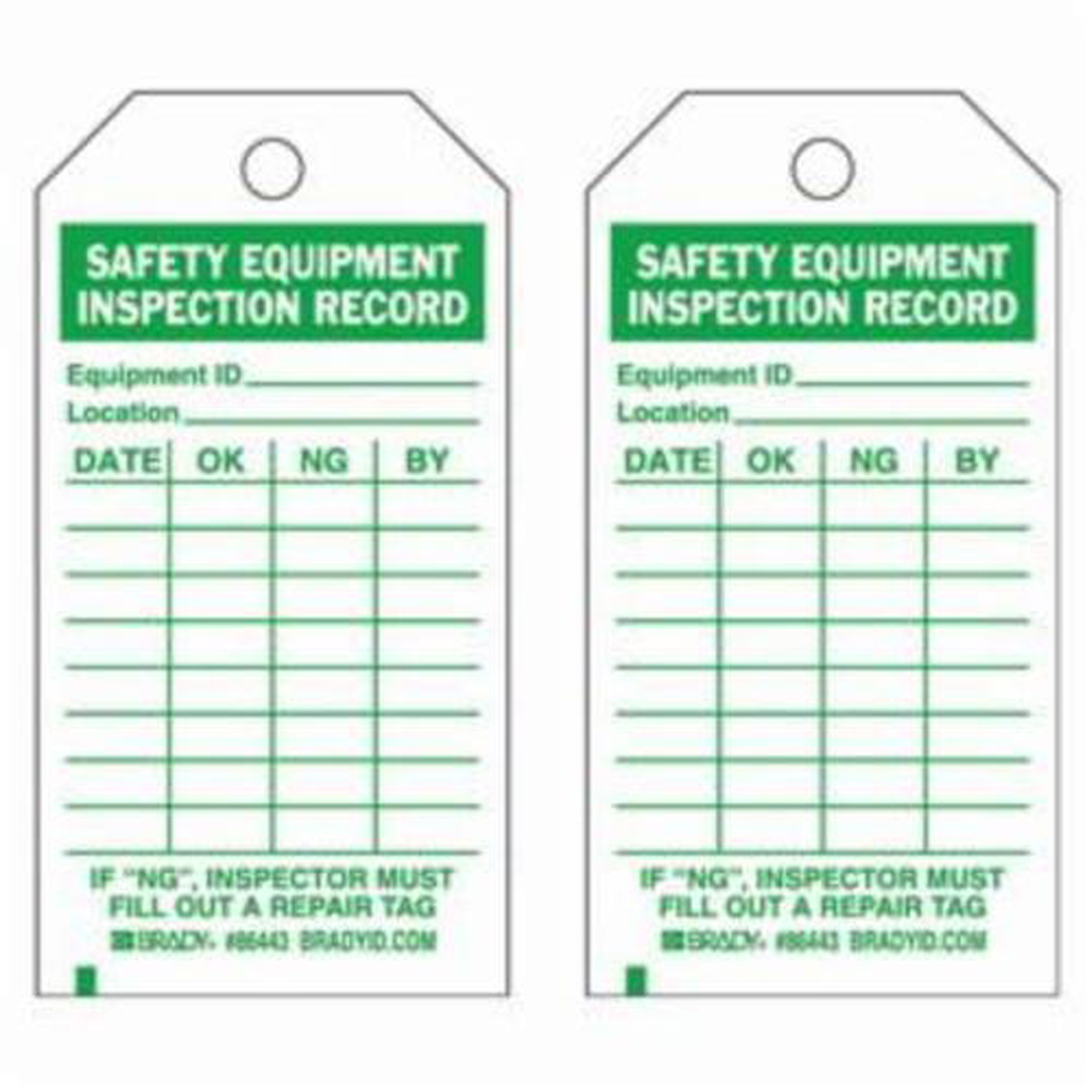 Étiquettes de rapport d'inspection de sécurité, Polyester, 3" la x 5-3/4" h, Anglais