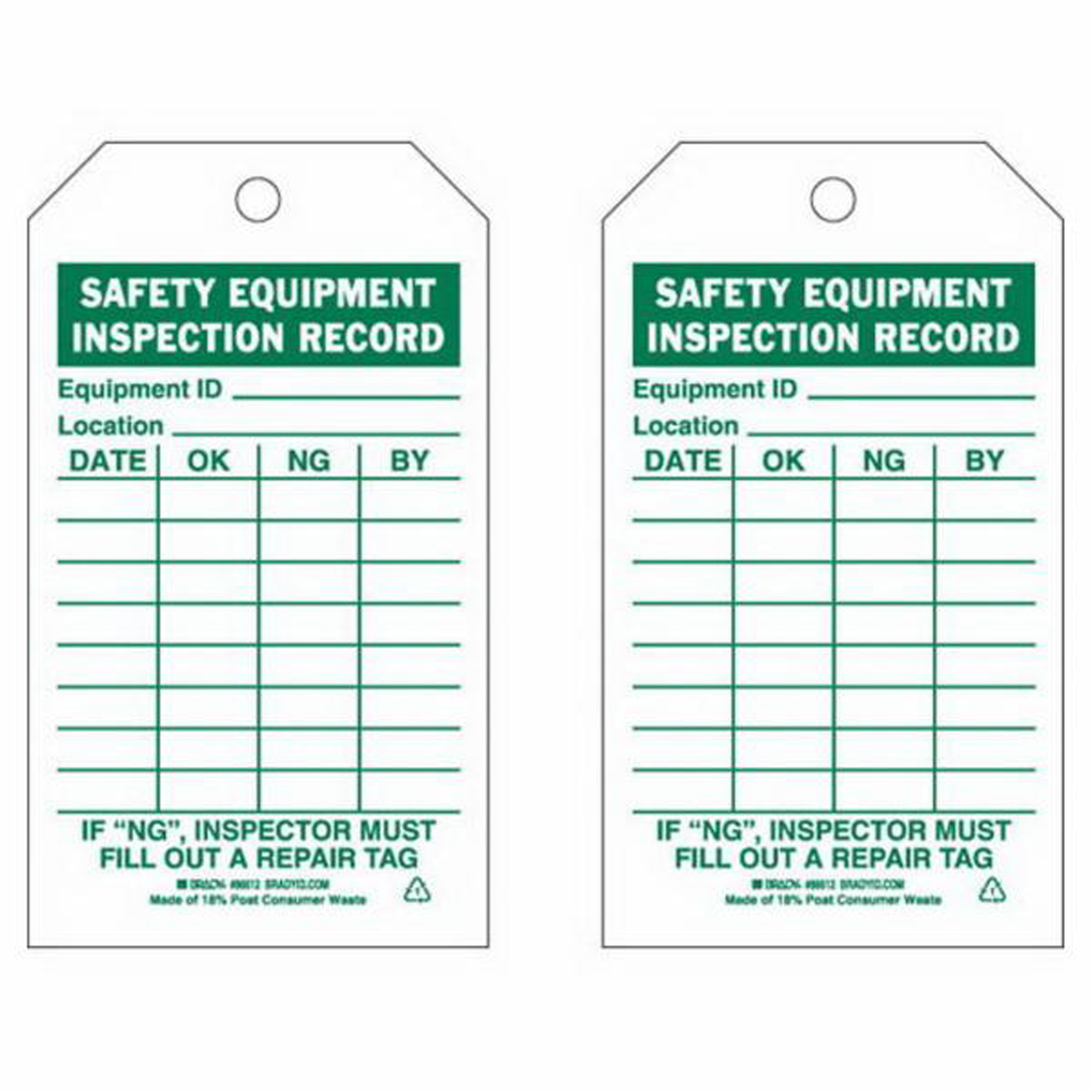 Étiquettes de rapport d'inspection, Polyester, 4" la x 7" h, Anglais