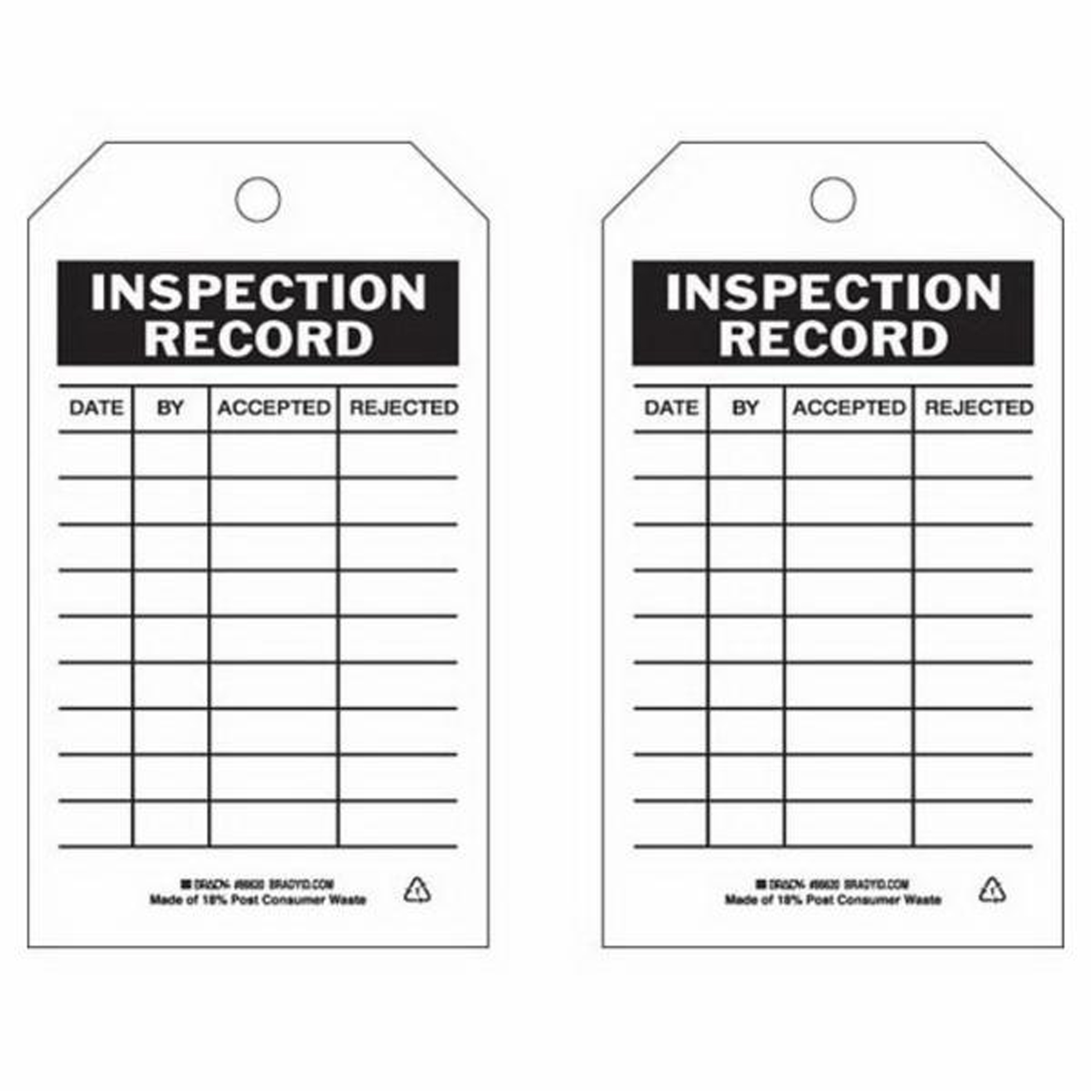 Étiquettes de rapport d'inspection, Polyester, 4" la x 7" h, Anglais