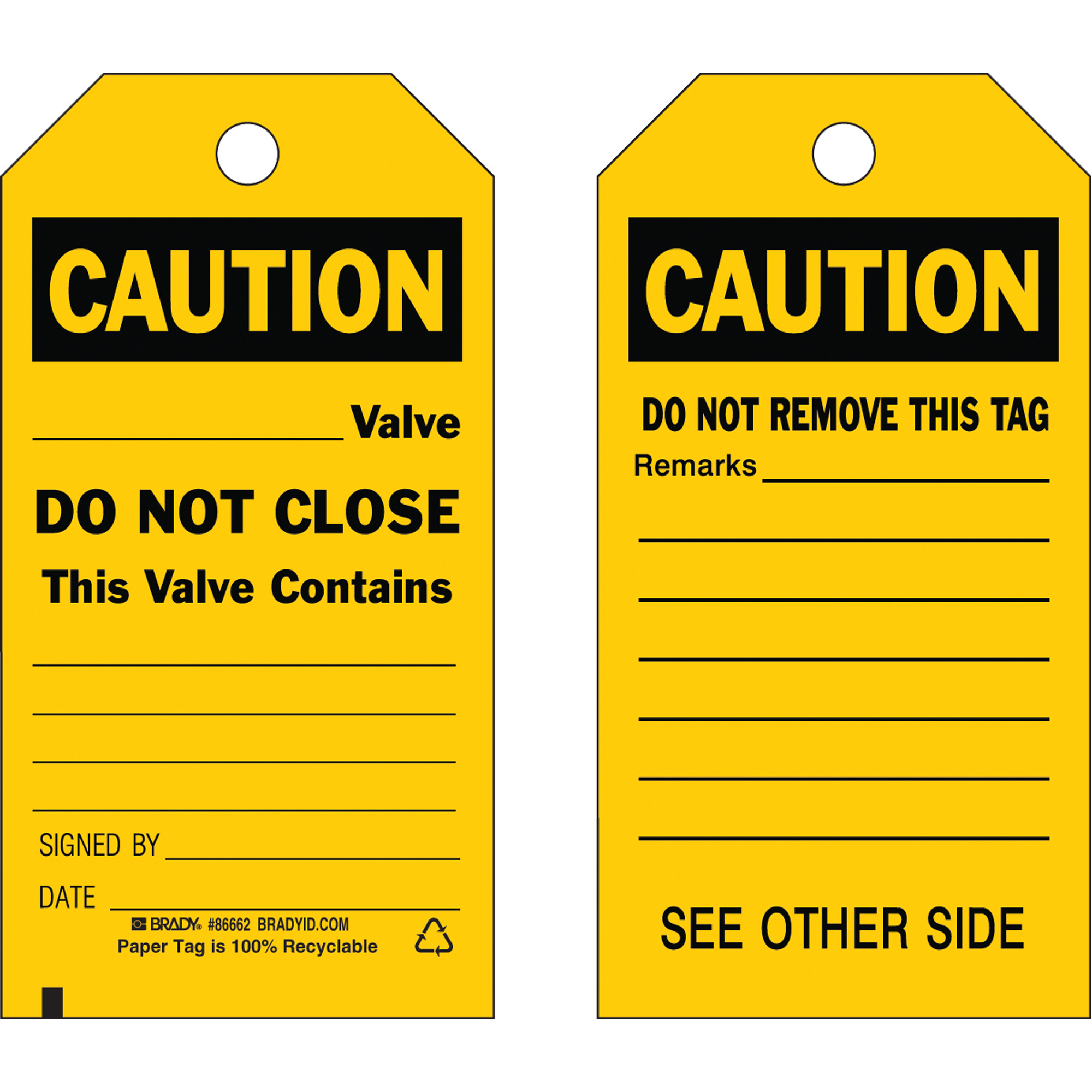 Étiquettes de sécurité, Papier cartonné, 3" la x 5-3/4" h, Anglais