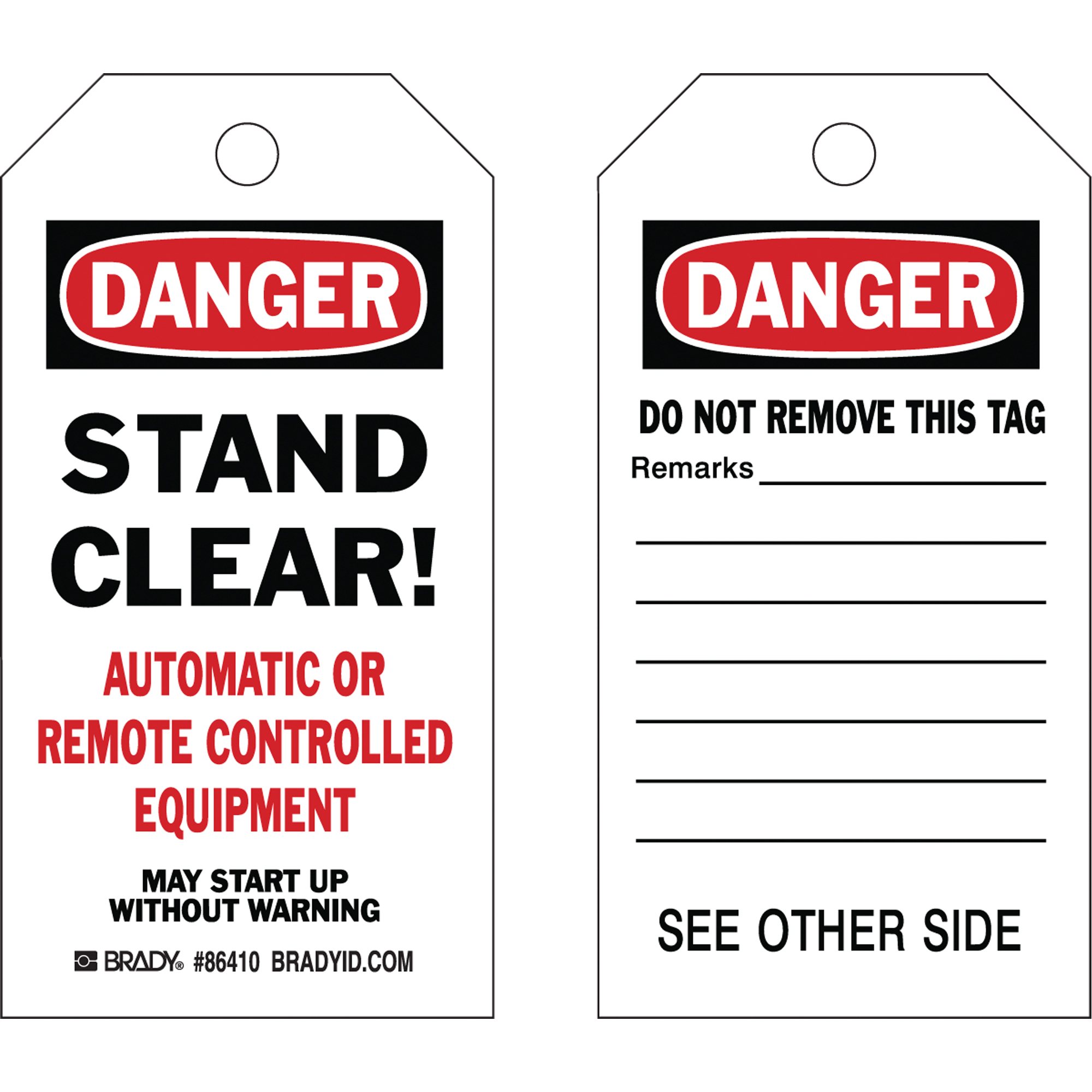 Étiquettes de sécurité, Plastique, 3" la x 5-3/4" h, Anglais