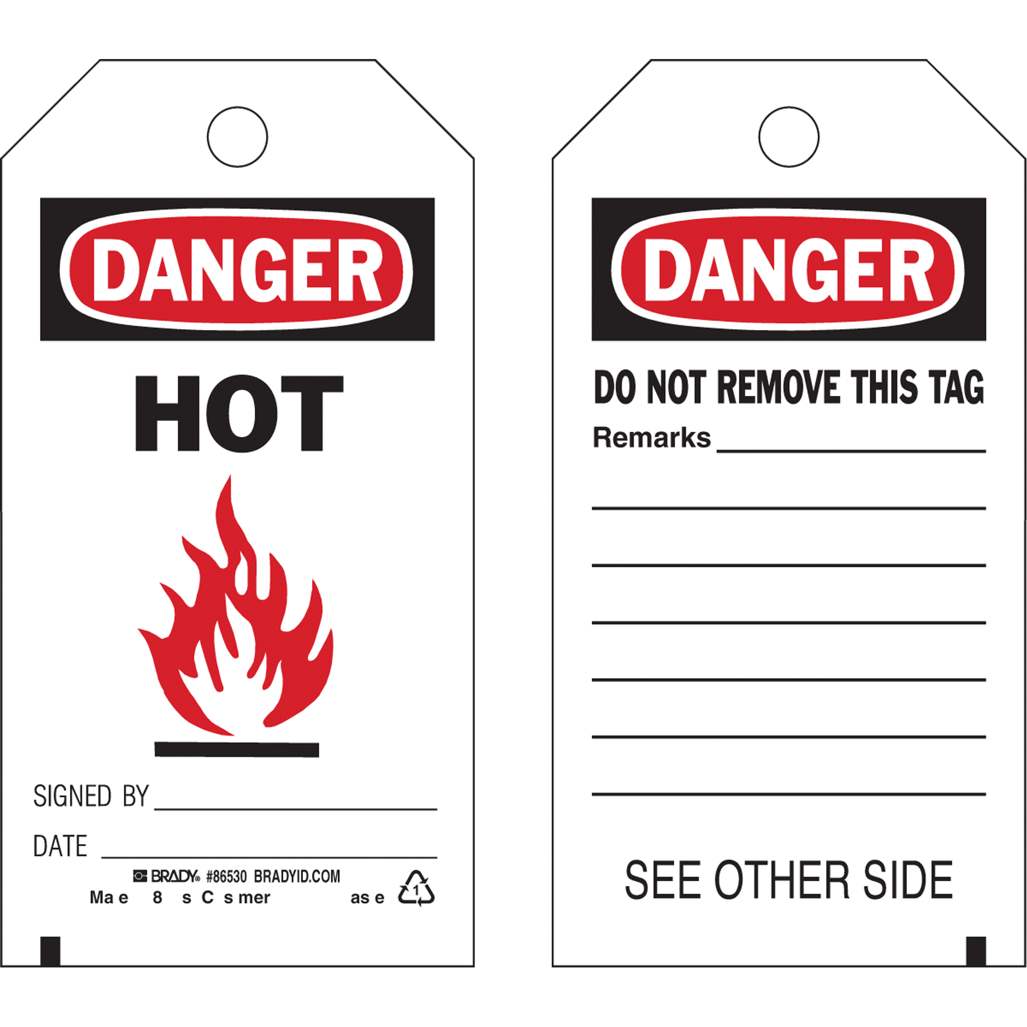 Étiquettes de sécurité, Plastique, 3" la x 5-3/4" h, Anglais