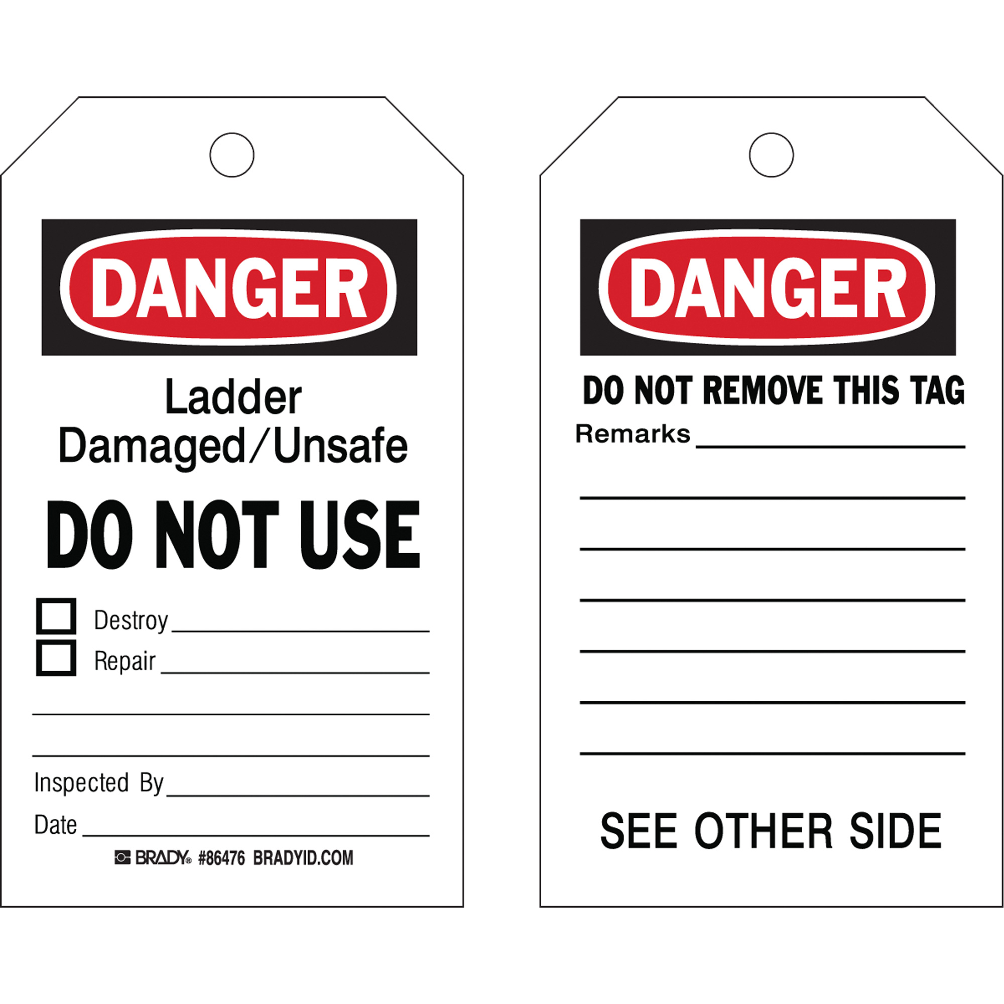 Étiquettes de sécurité, Plastique, 4" la x 7" h, Anglais