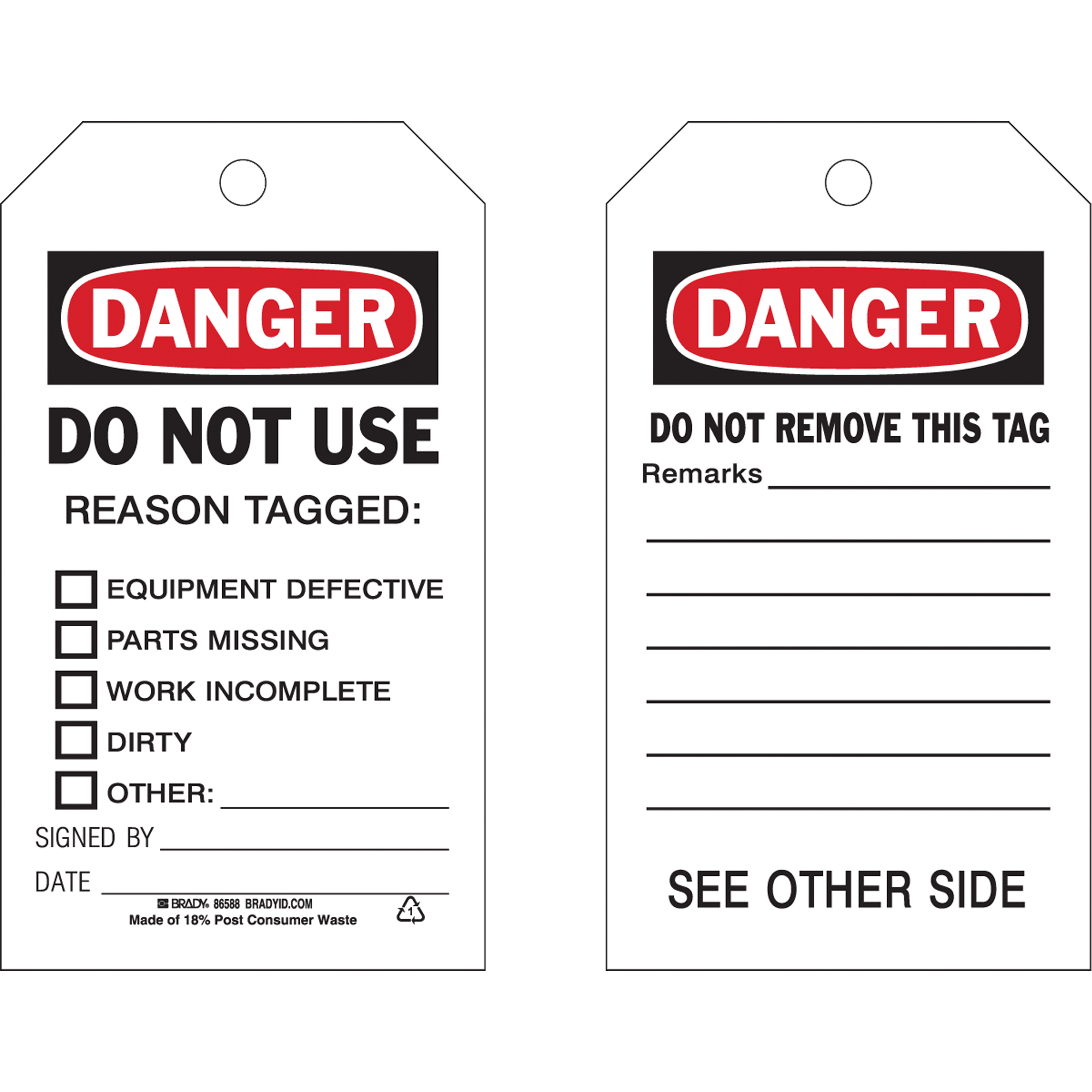 Étiquettes de sécurité, Plastique, 4" la x 7" h, Anglais