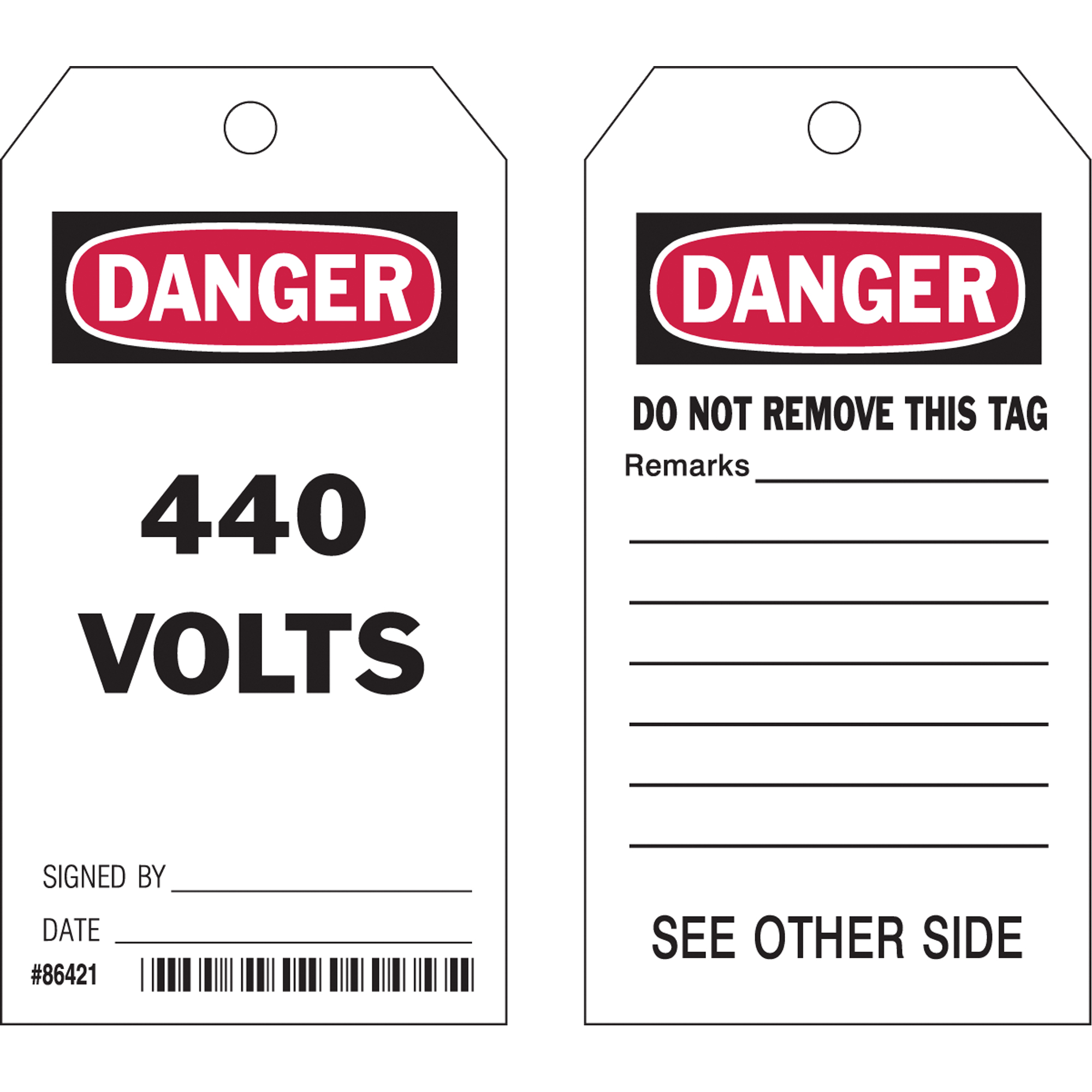 Étiquettes de sécurité, Plastique, 3" la x 5-3/4" h, Anglais
