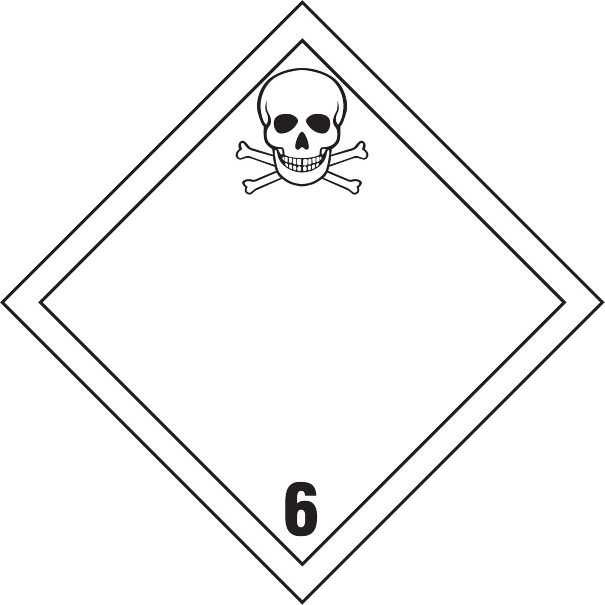 Étiquettes d'expédition TMD, Classe 6,1, Substances toxiques, Vinyle