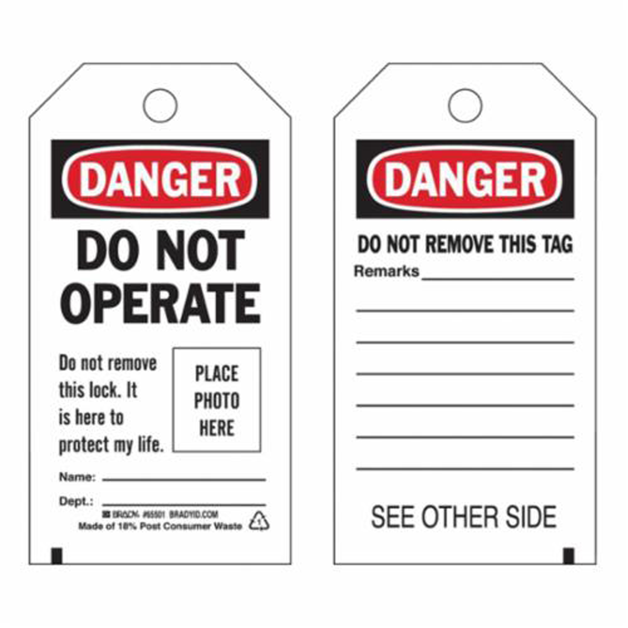 Étiquettes « Do Not Operate » autoplastifiantes, Polyester, 3" la x 5-3/4" h, Anglais