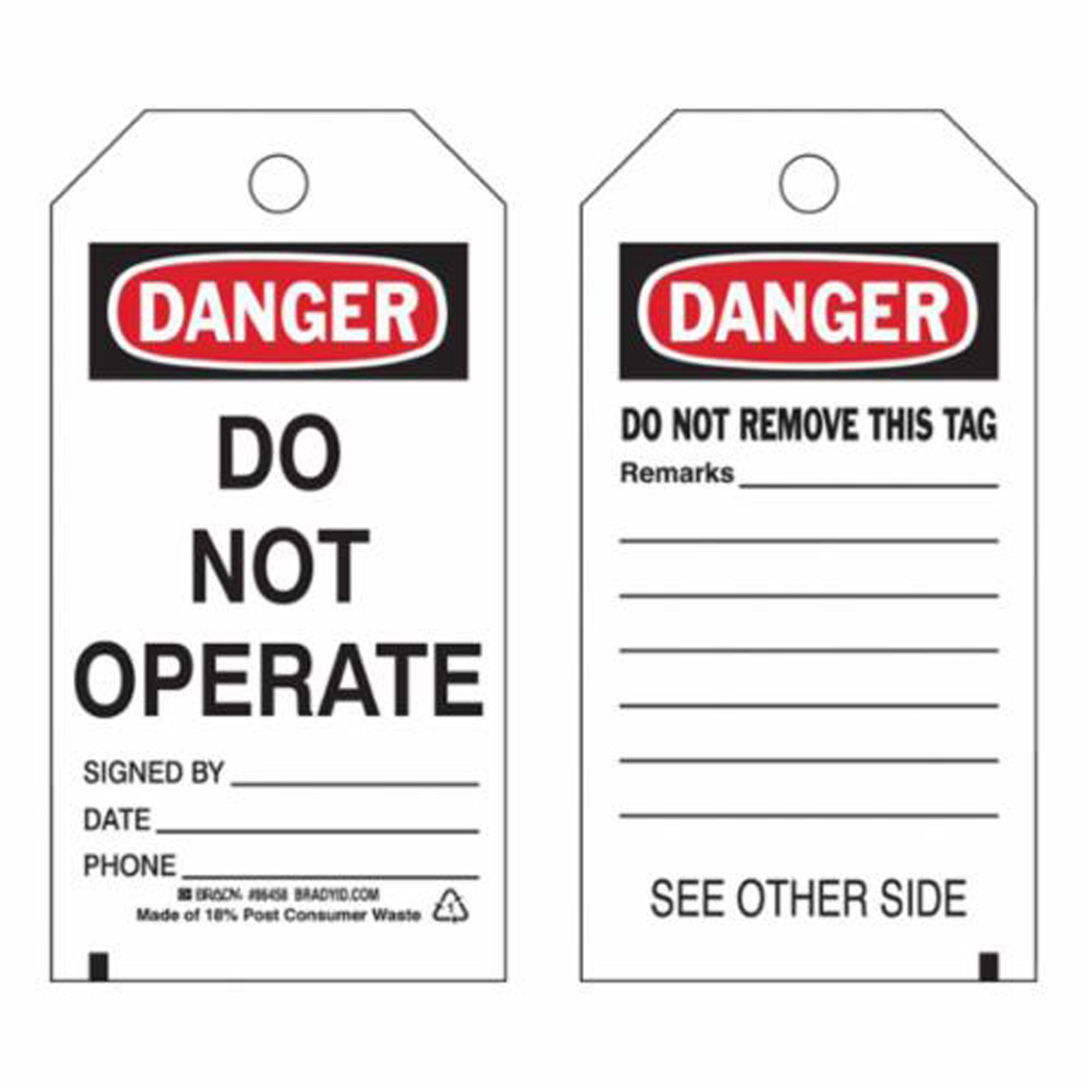 Étiquettes « Do Not Operate » autoplastifiantes, Polyester, 3" la x 5-3/4" h, Anglais
