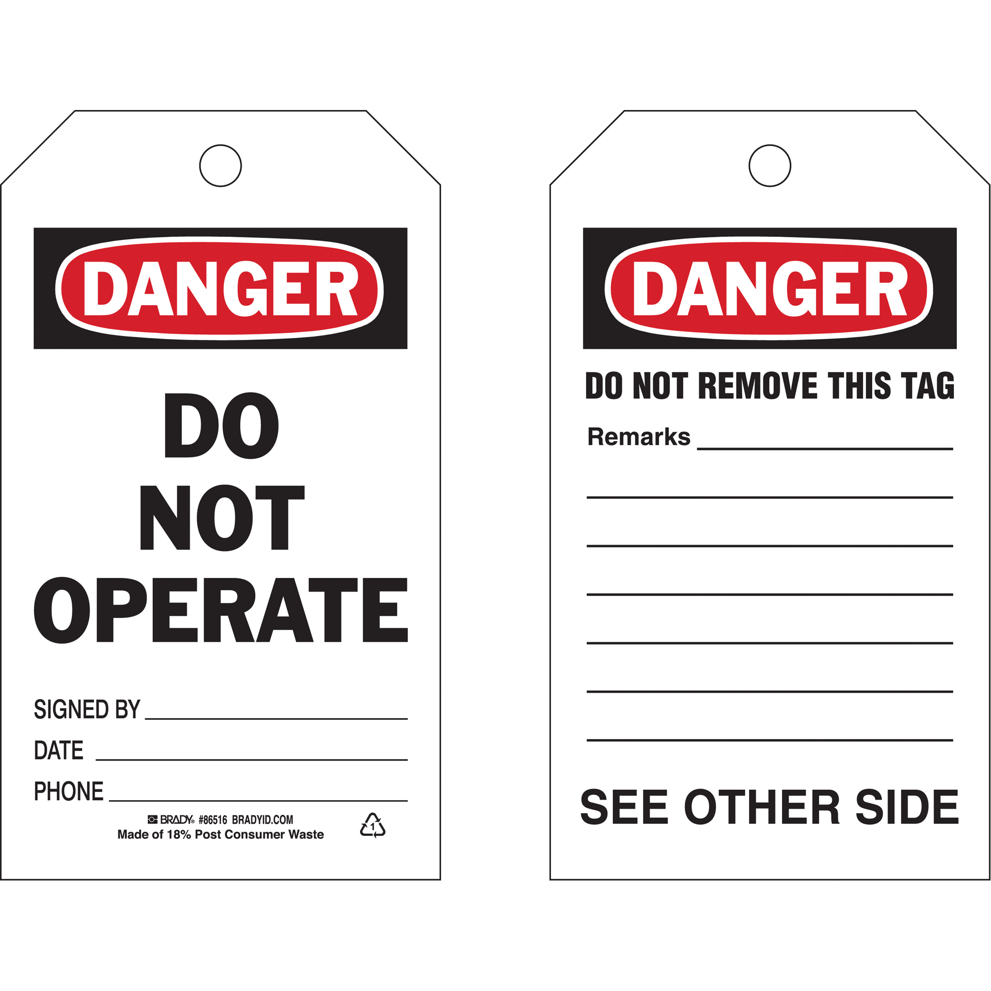 Étiquettes « Do Not Operate » autoplastifiantes, Polyester, 4" la x 7" h, Anglais