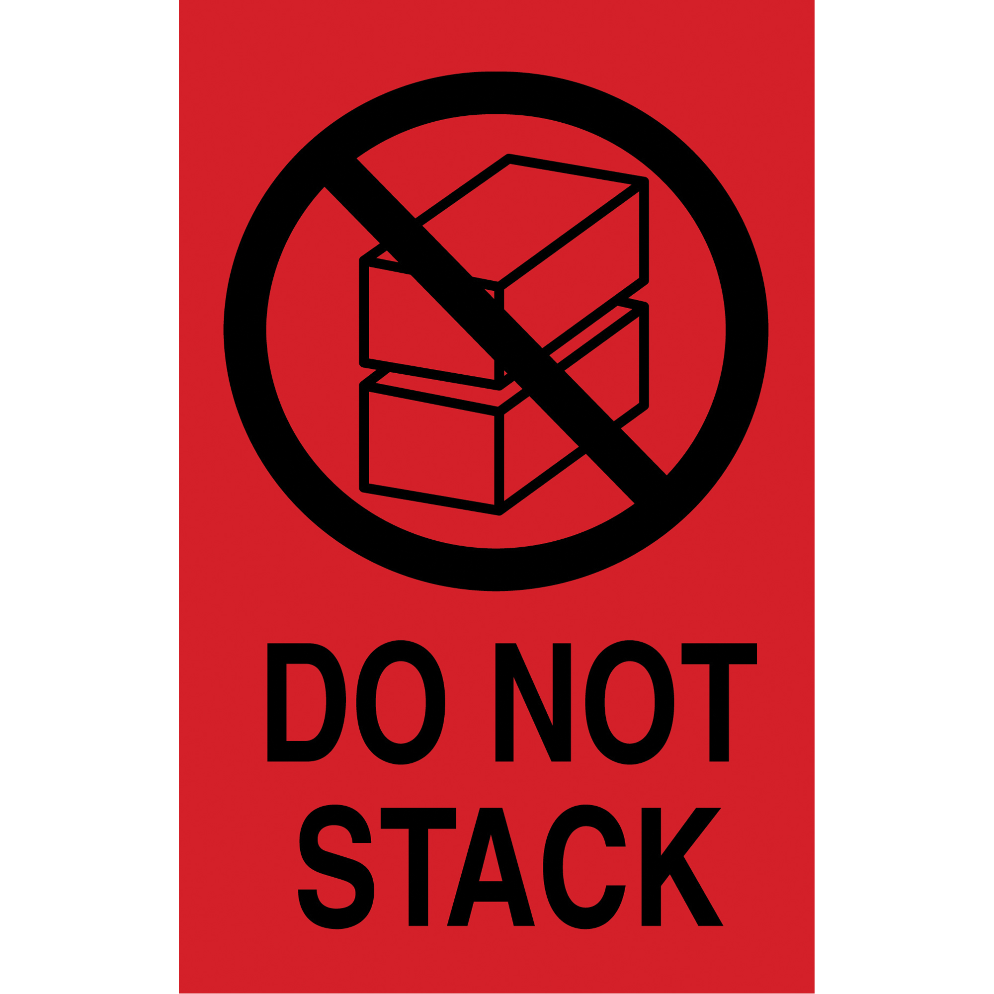 Étiquettes « Do Not Stack » pour envoi international, 6" lo x 4" la, Noir/rouge