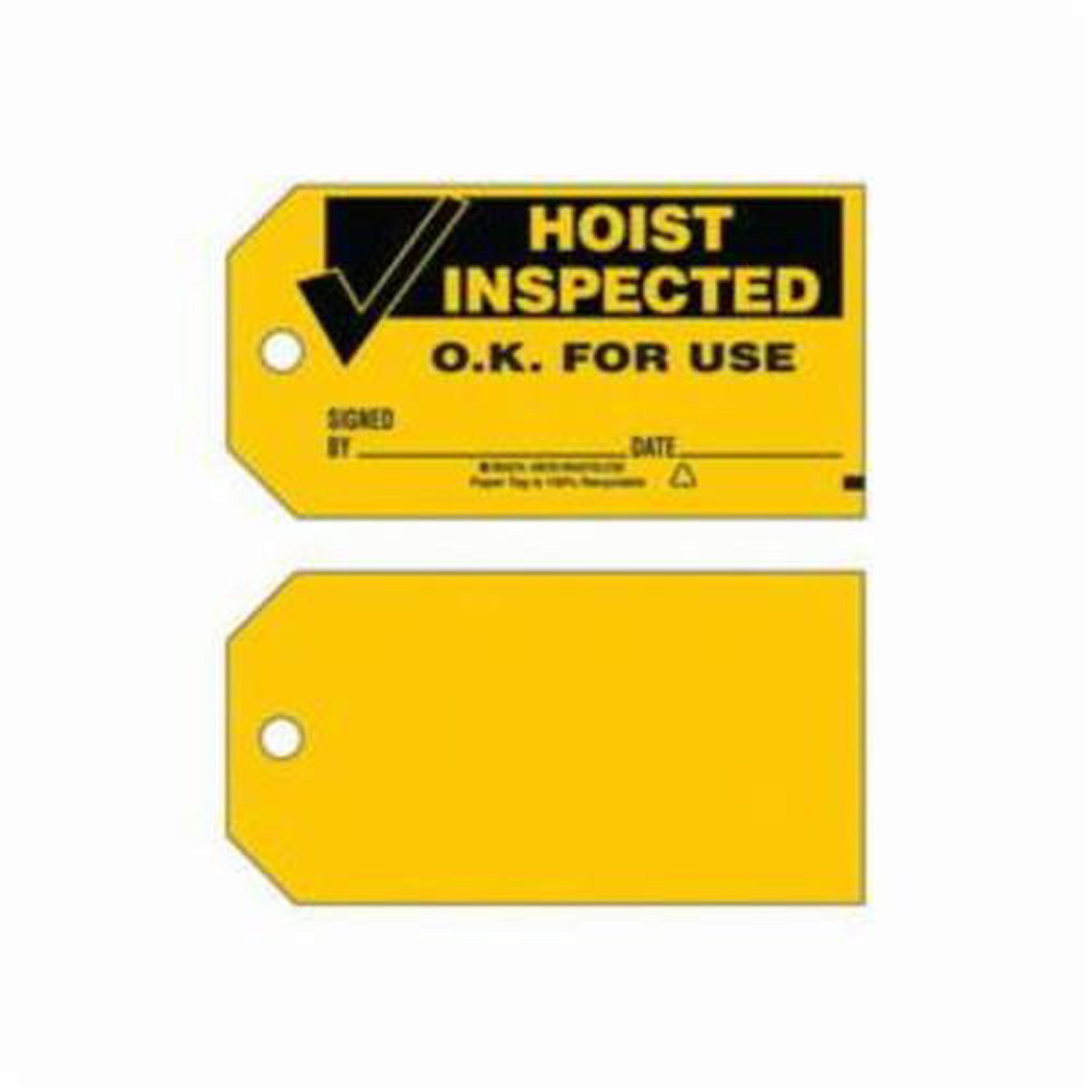 Étiquettes «Hoist Inspected», Papier, 5-3/4" la x 3" h, Anglais