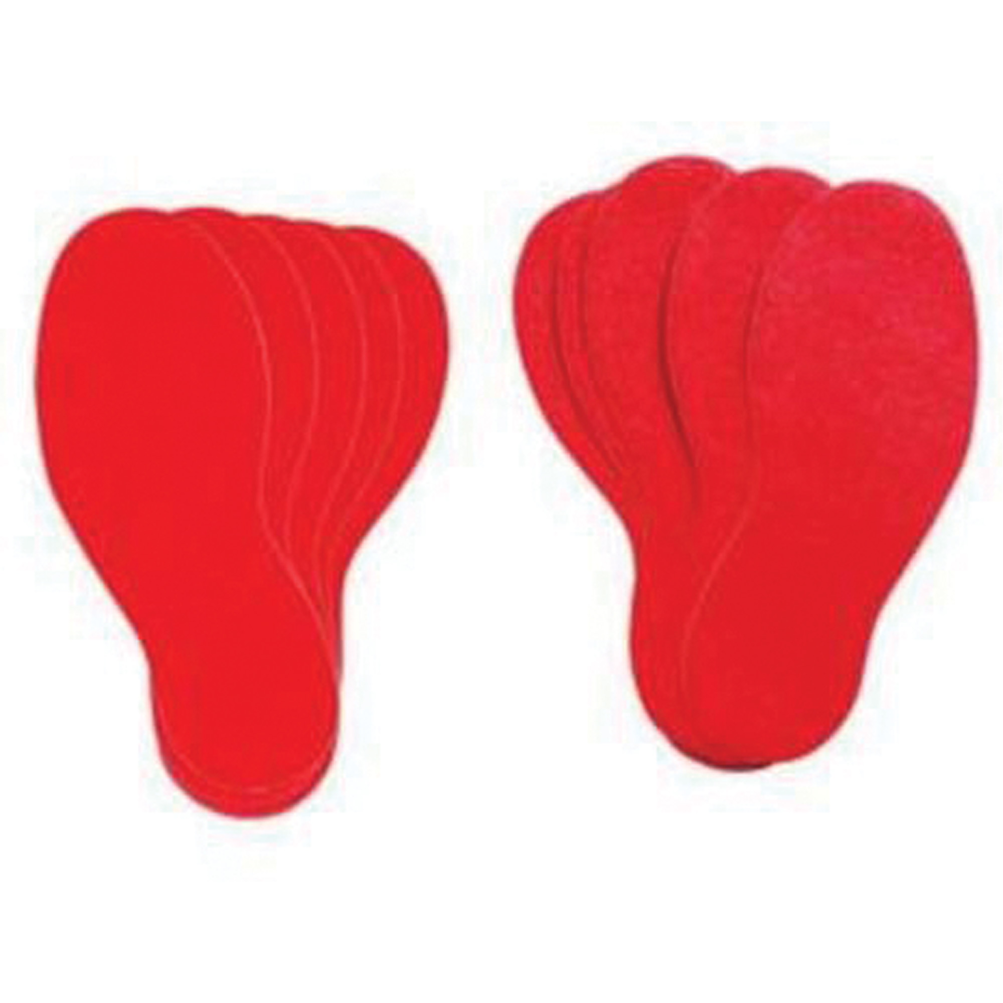 Étiquettes pour marquage des planchers, Empreinte de pas, 12" lo x 3,75" la, Rouge, Vinyle