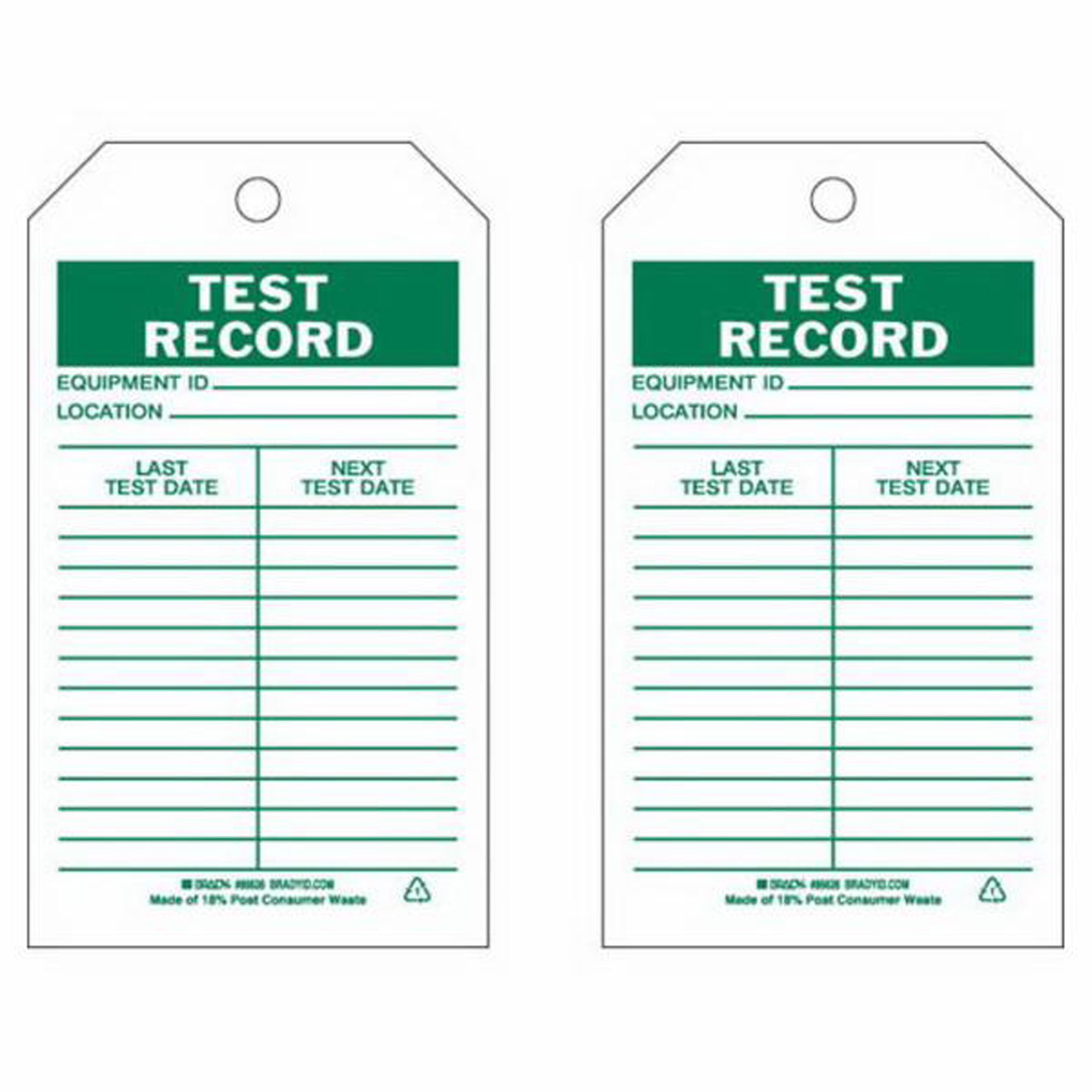 Étiquettes pour résultats de test, Polyester, 4" la x 7" h, Anglais