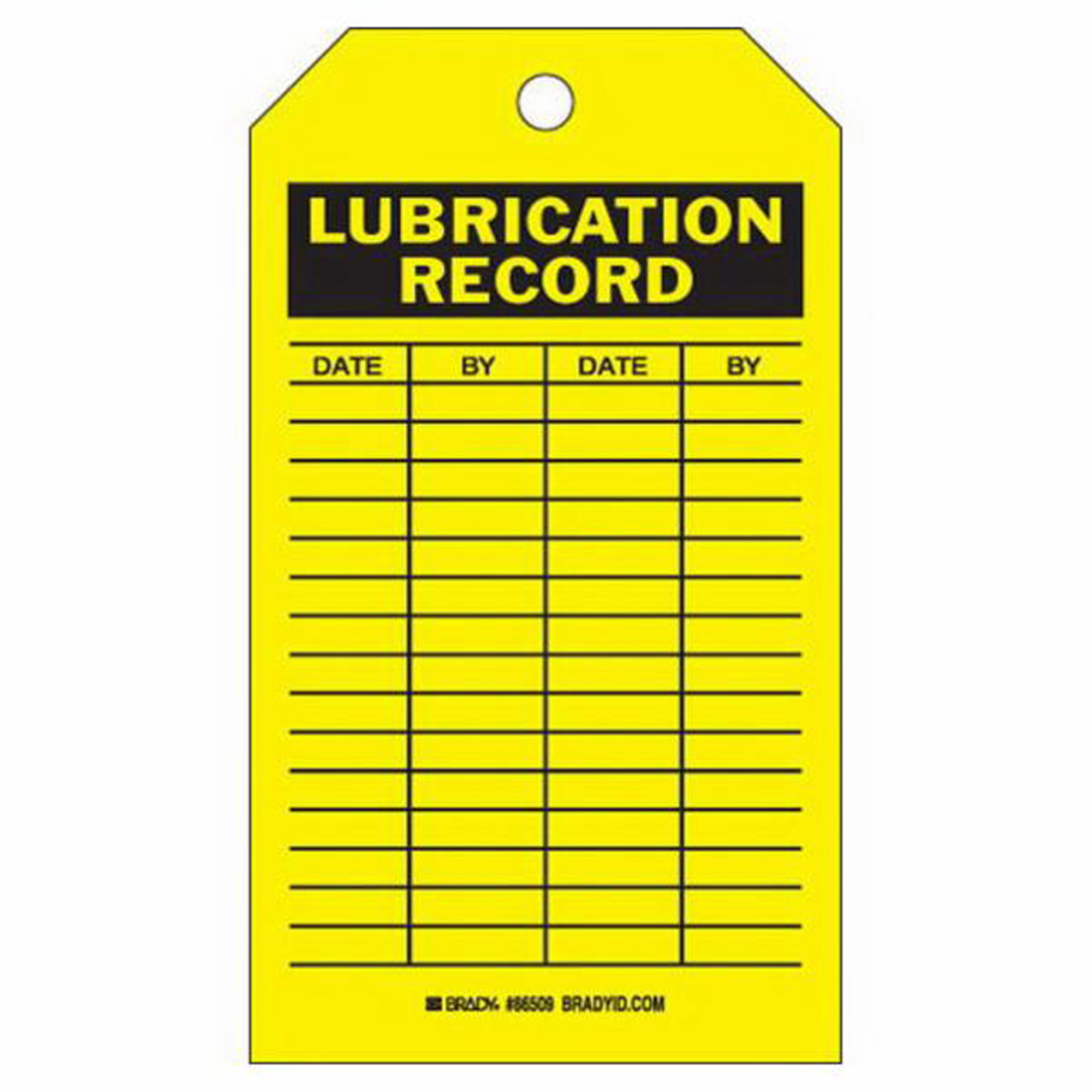 Étiquettes registres de lubrifications, Polyester, 4" la x 7" h, Anglais
