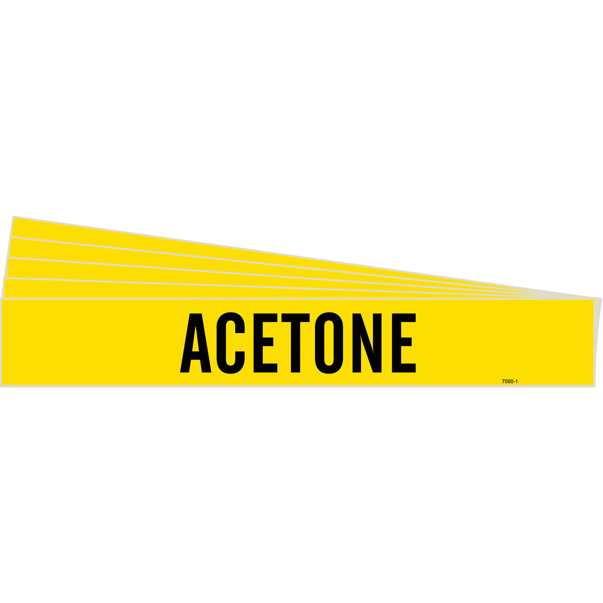 Marqueur de tuyau «Acetone», Autocollant, 2-1/4" h x 14" la, Noir sur jaune