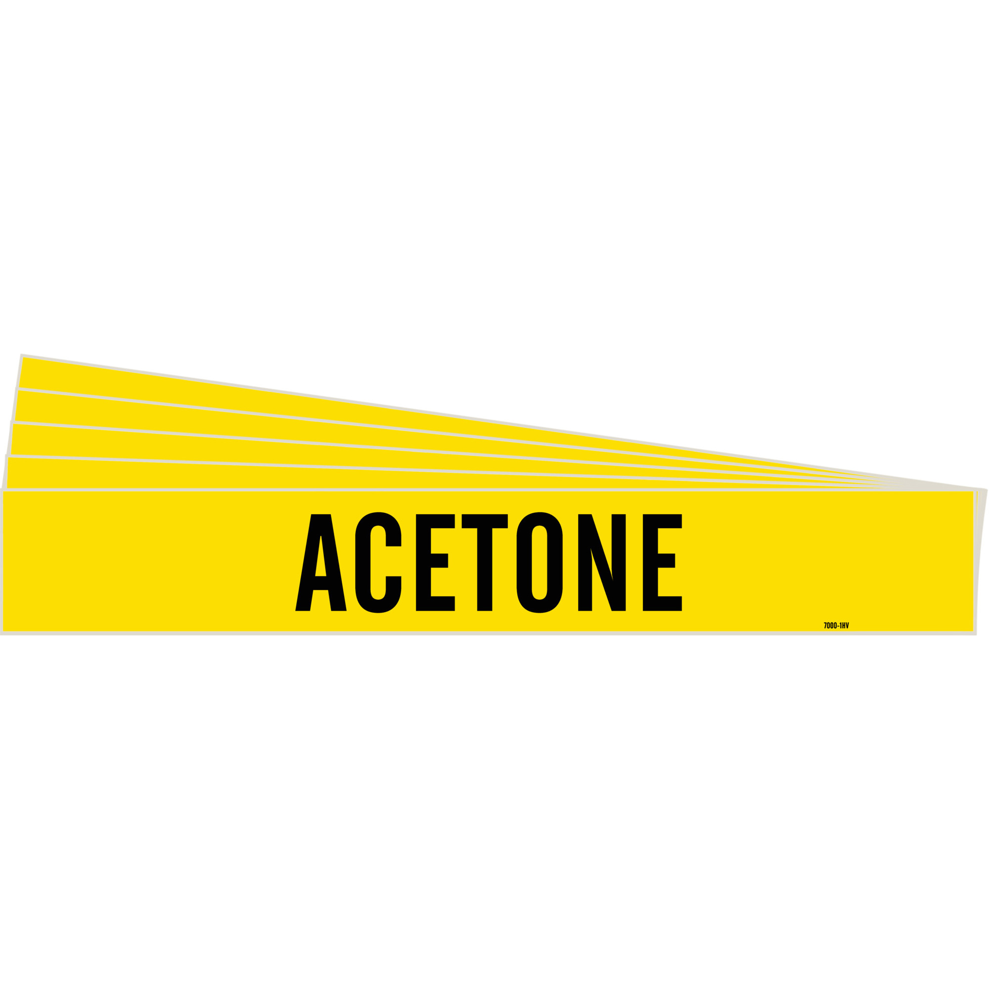Marqueur de tuyau «Acetone», Autocollant, 4" h x 24" la, Noir sur jaune