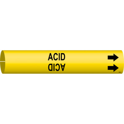Marqueur de tuyau «Acid», À pression, 13/16" h x 13/16" la, Noir sur jaune