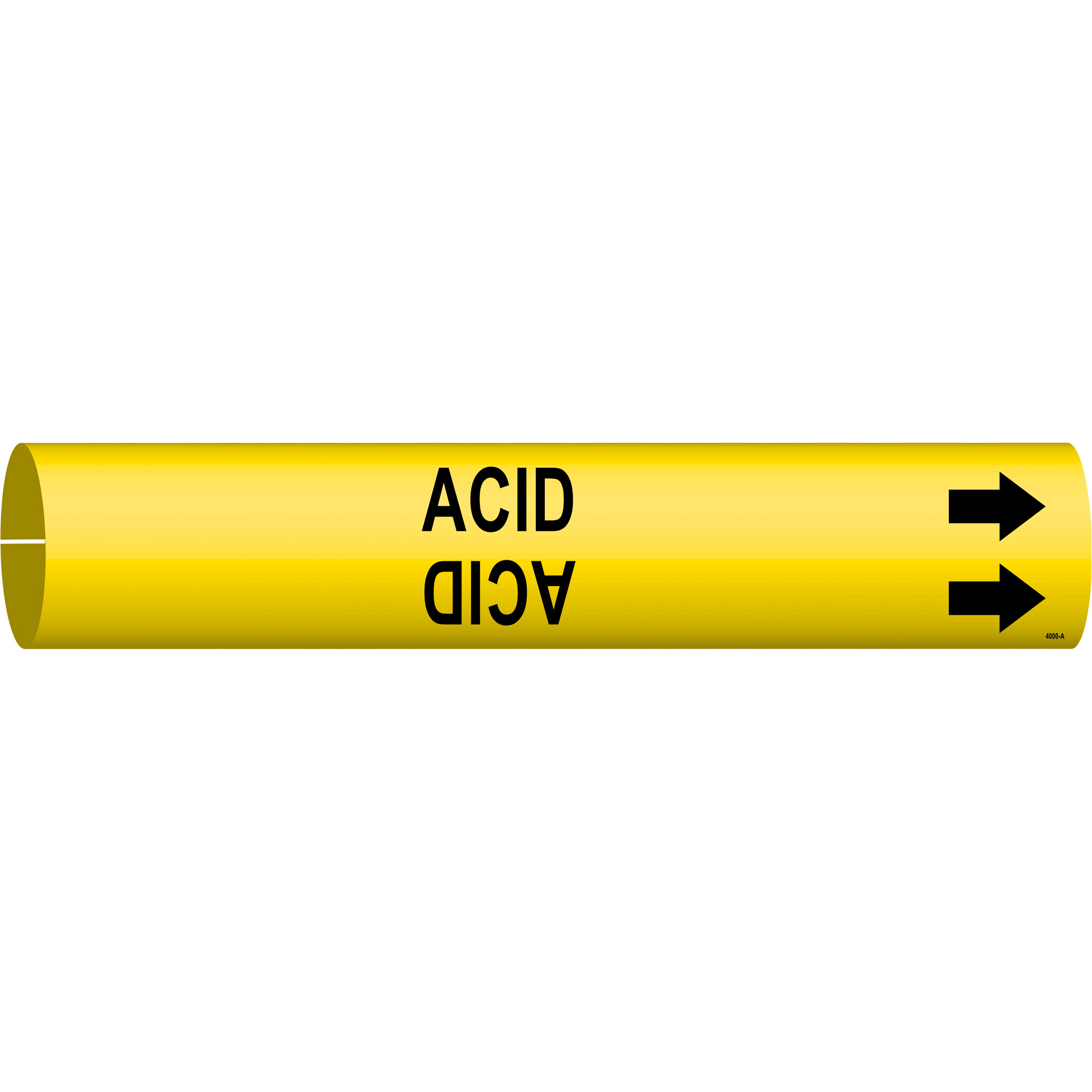Marqueur de tuyau «Acid», À pression, 13/16" h x 13/16" la, Noir sur jaune