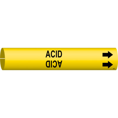 Marqueur de tuyau «Acid», À pression, 2-13/16" h x 2-13/16" la, Noir sur jaune