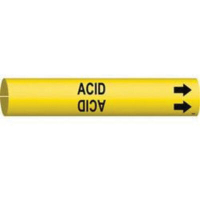 Marqueur de tuyau «Acid», À pression, 7/8" h x 7/8" la, Noir sur jaune