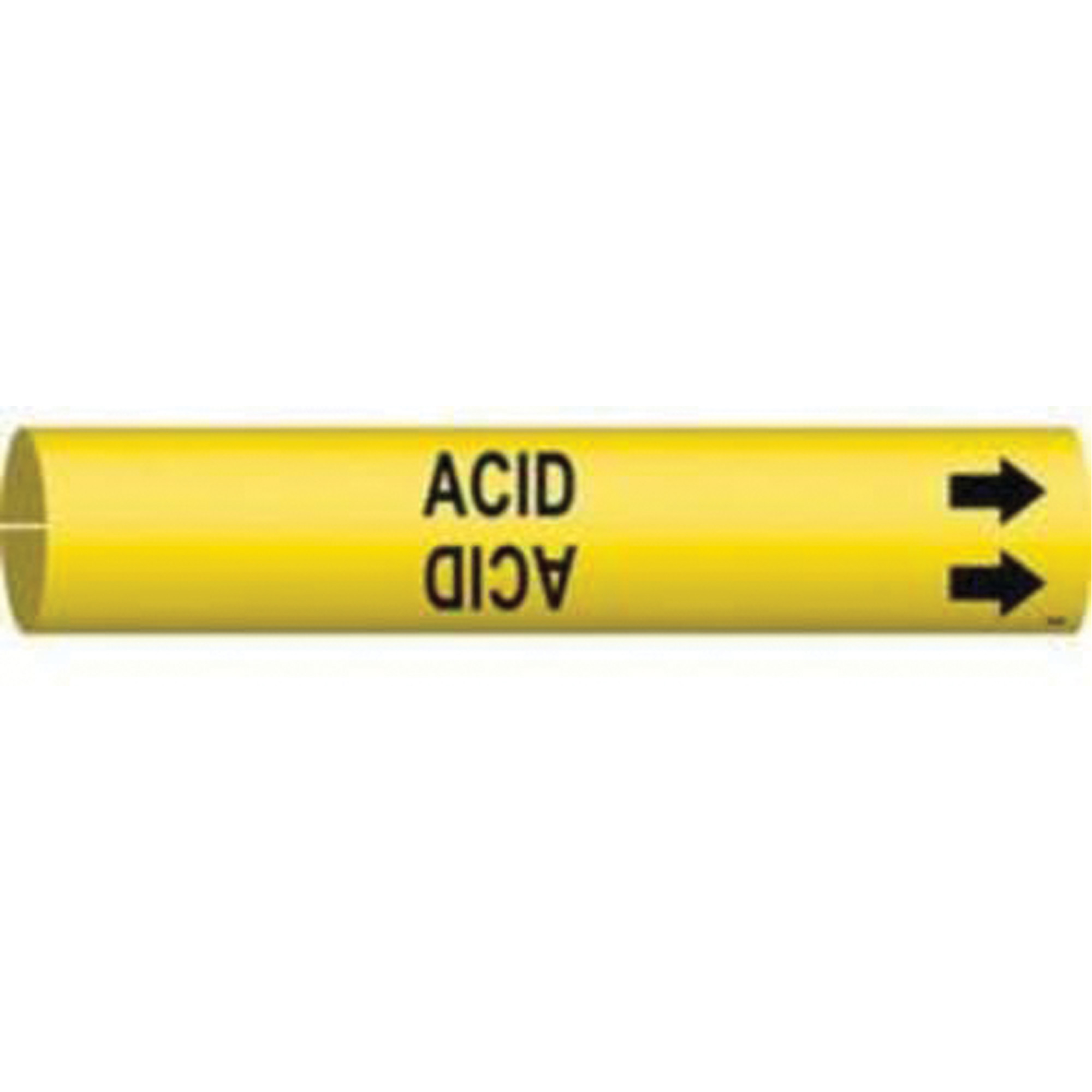 Marqueur de tuyau «Acid», À pression, 7/8" h x 7/8" la, Noir sur jaune