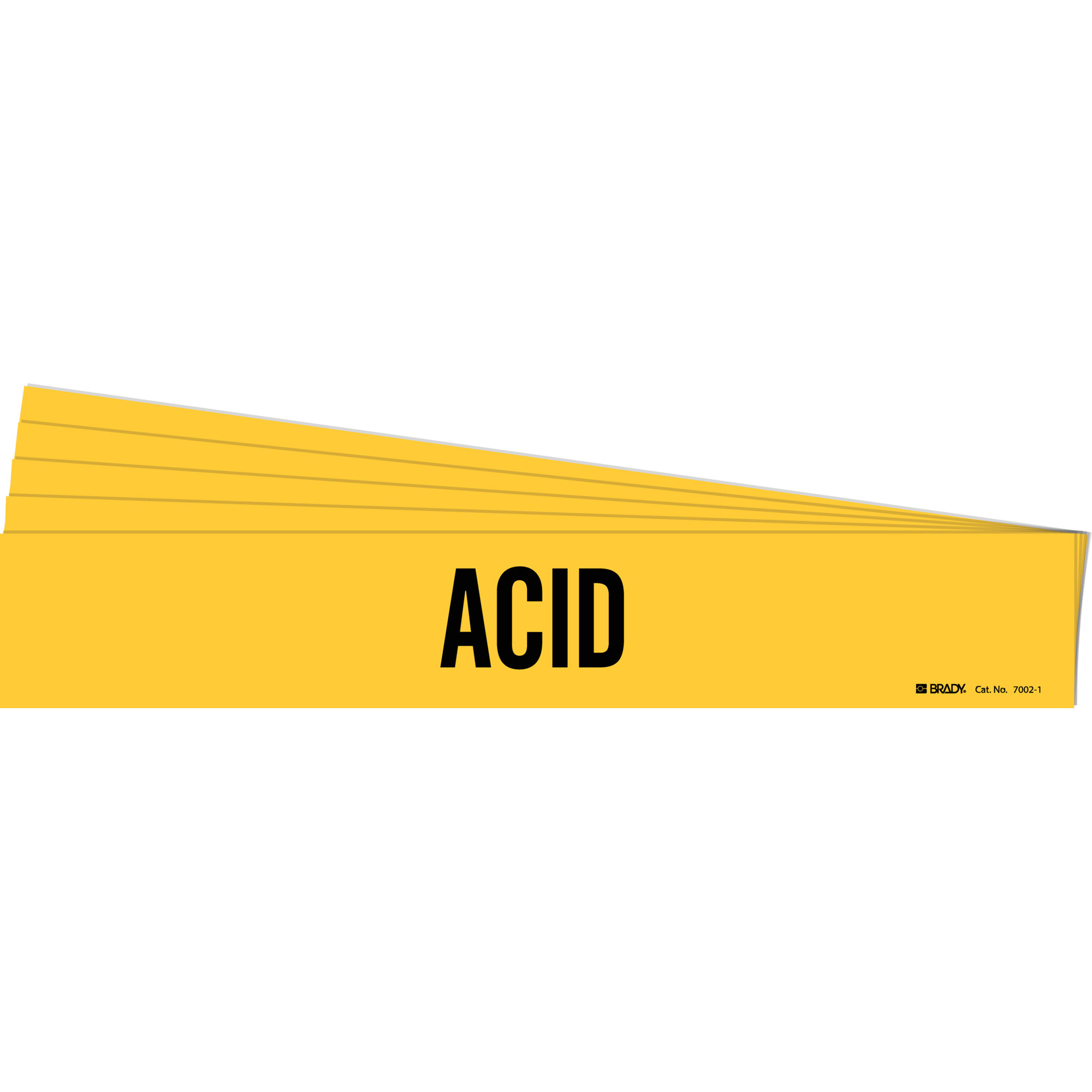 Marqueur de tuyau «Acid», Autocollant, 2-1/4" h x 14" la, Noir sur jaune
