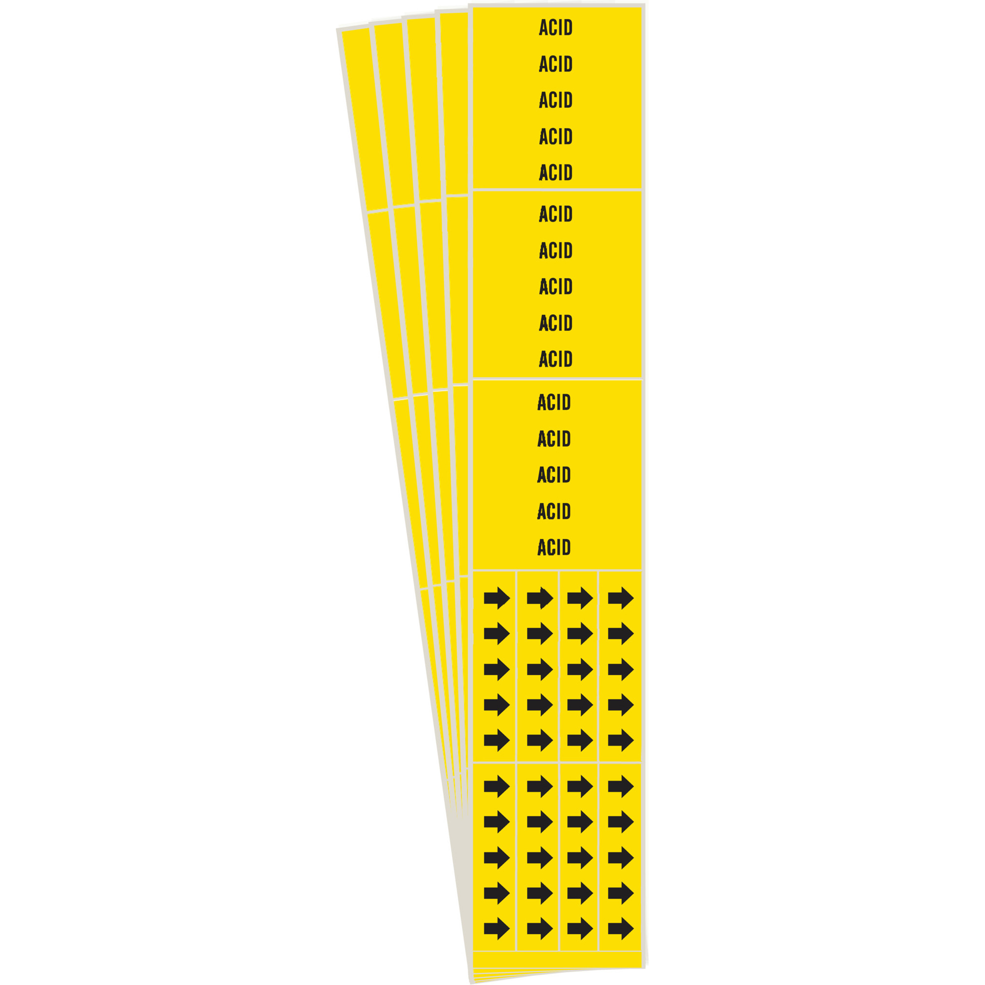 Marqueur de tuyau «Acid», Autocollant, 2-1/4" h x 2-3/4" la, Noir sur jaune