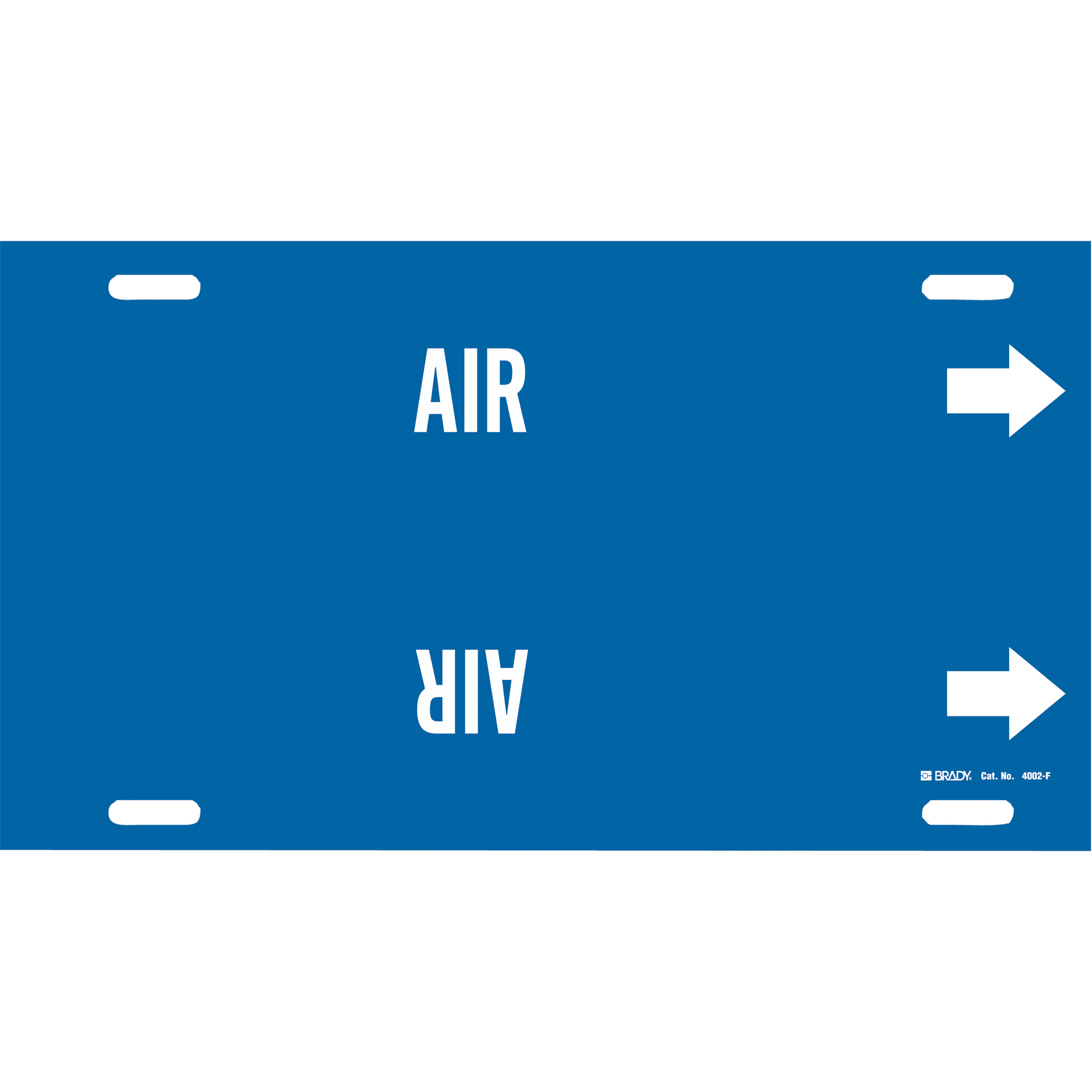 Marqueur de tuyau «Air», À attacher, 8" h x 16" la, Blanc/bleu