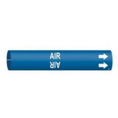 Marqueur de tuyau «Air», À pression, 13/16" h x 13/16" la, Blanc/bleu