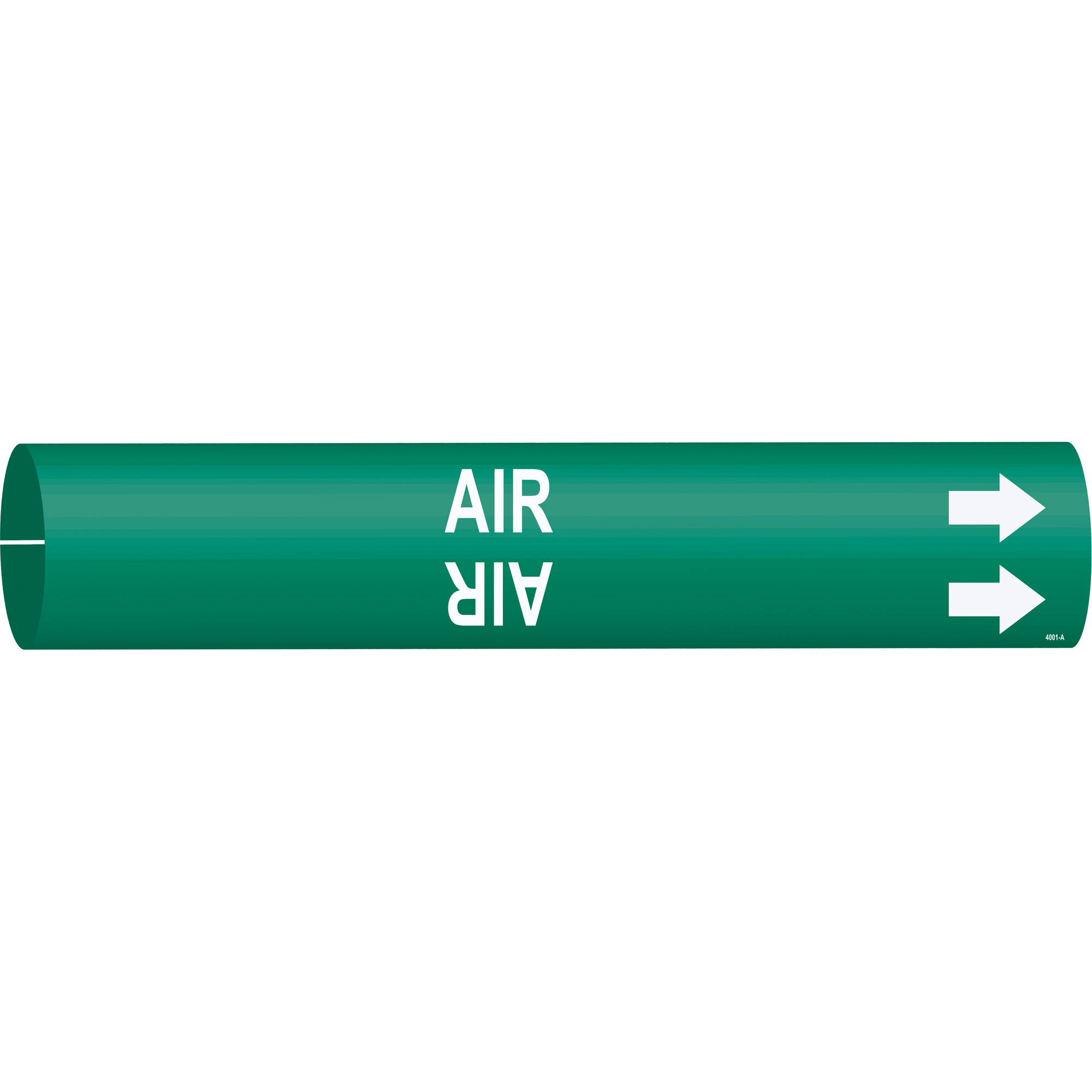 Marqueur de tuyau «Air», À pression, 13/16" h x 13/16" la, Blanc/vert