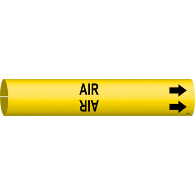 Marqueur de tuyau «Air», À pression, 13/16" h x 13/16" la, Noir sur jaune