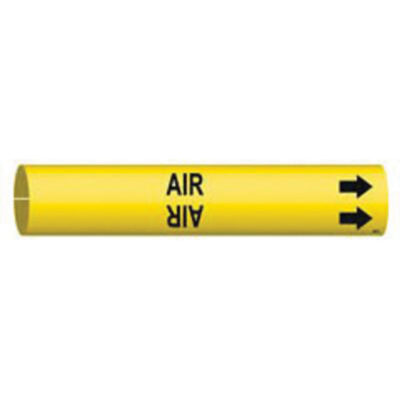 Marqueur de tuyau «Air», À pression, 2-13/16" h x 2-13/16" la, Noir sur jaune