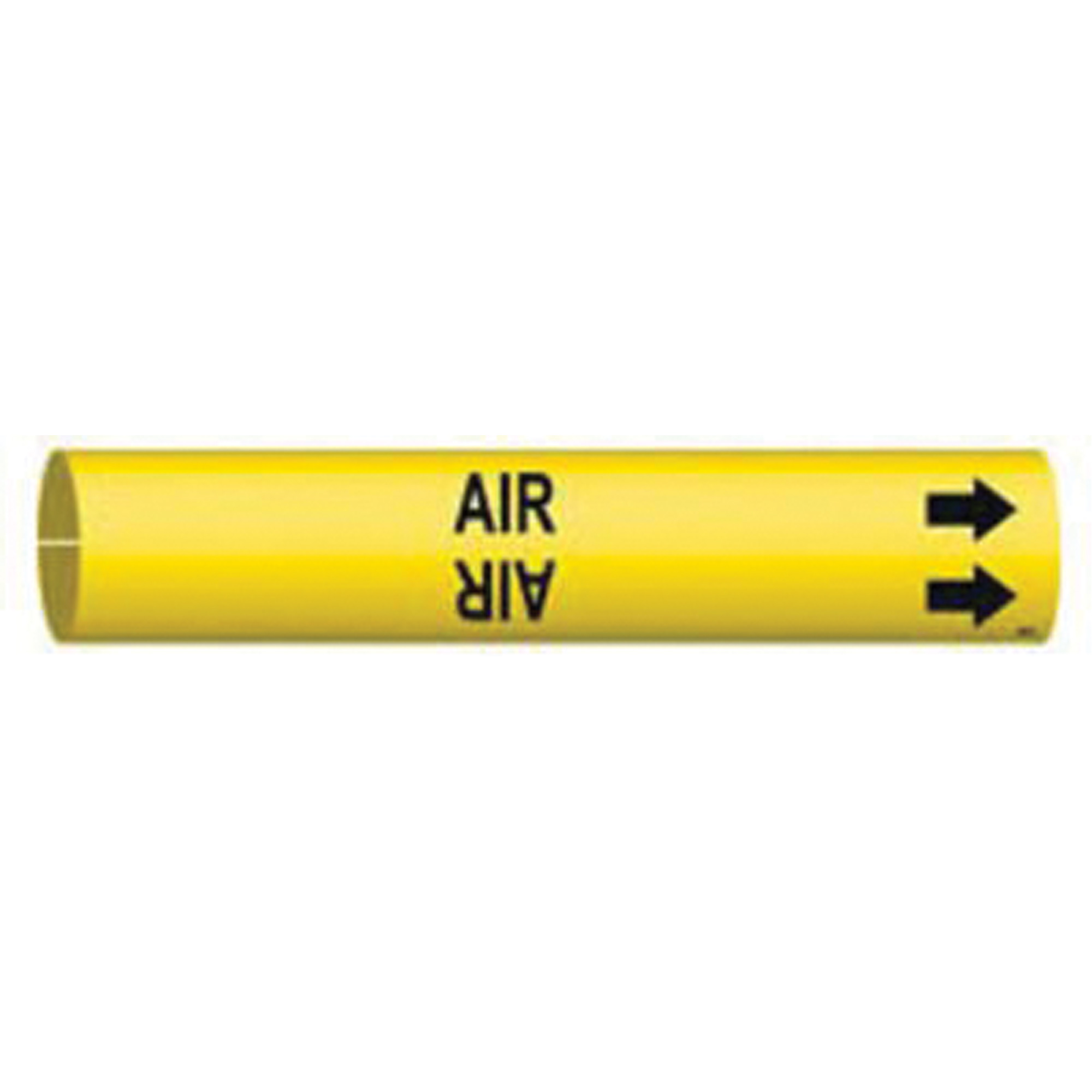 Marqueur de tuyau «Air», À pression, 2-13/16" h x 2-13/16" la, Noir sur jaune