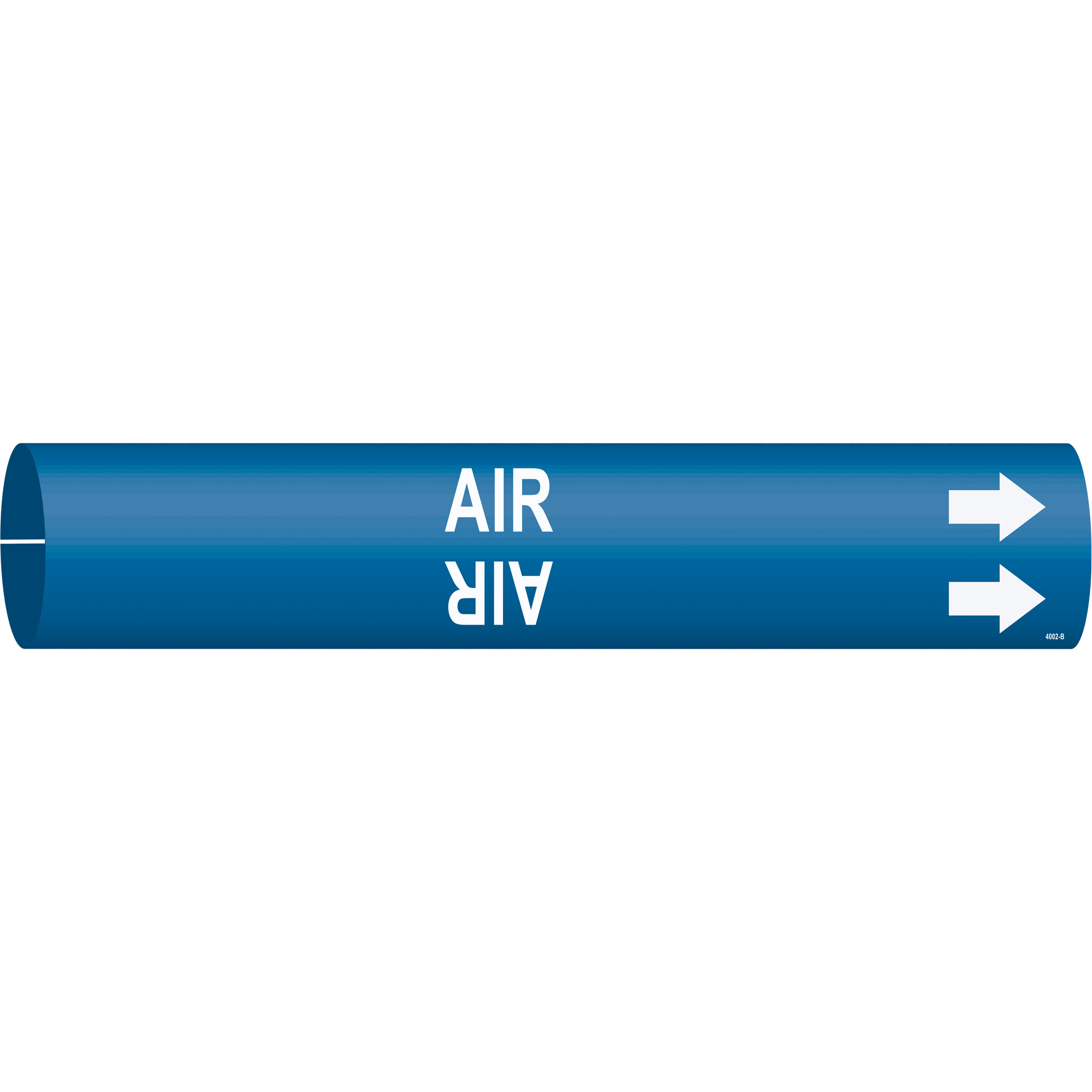 Marqueur de tuyau «Air», À pression, 7/8" h x 7/8" la, Blanc/bleu