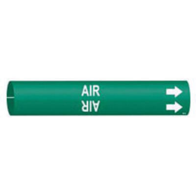 Marqueur de tuyau «Air», À pression, 7/8" h x 7/8" la, Blanc/vert