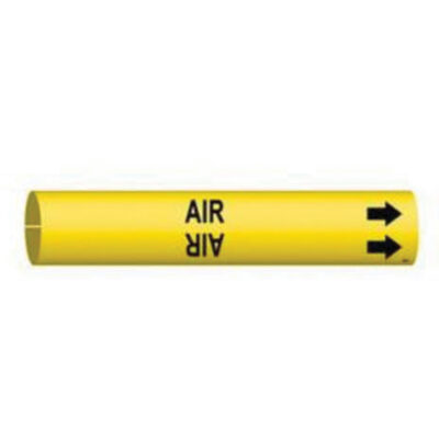 Marqueur de tuyau «Air», À pression, 7/8" h x 7/8" la, Noir sur jaune