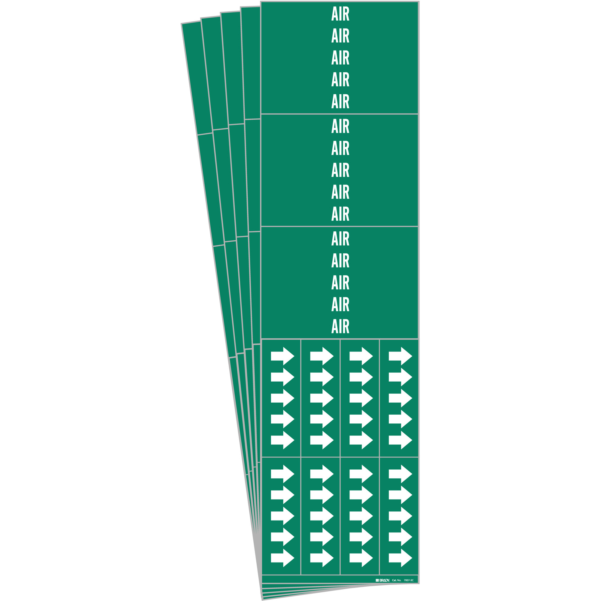 Marqueur de tuyau «Air», Autocollant, 2-1/4" h x 2-3/4" la, Blanc/vert
